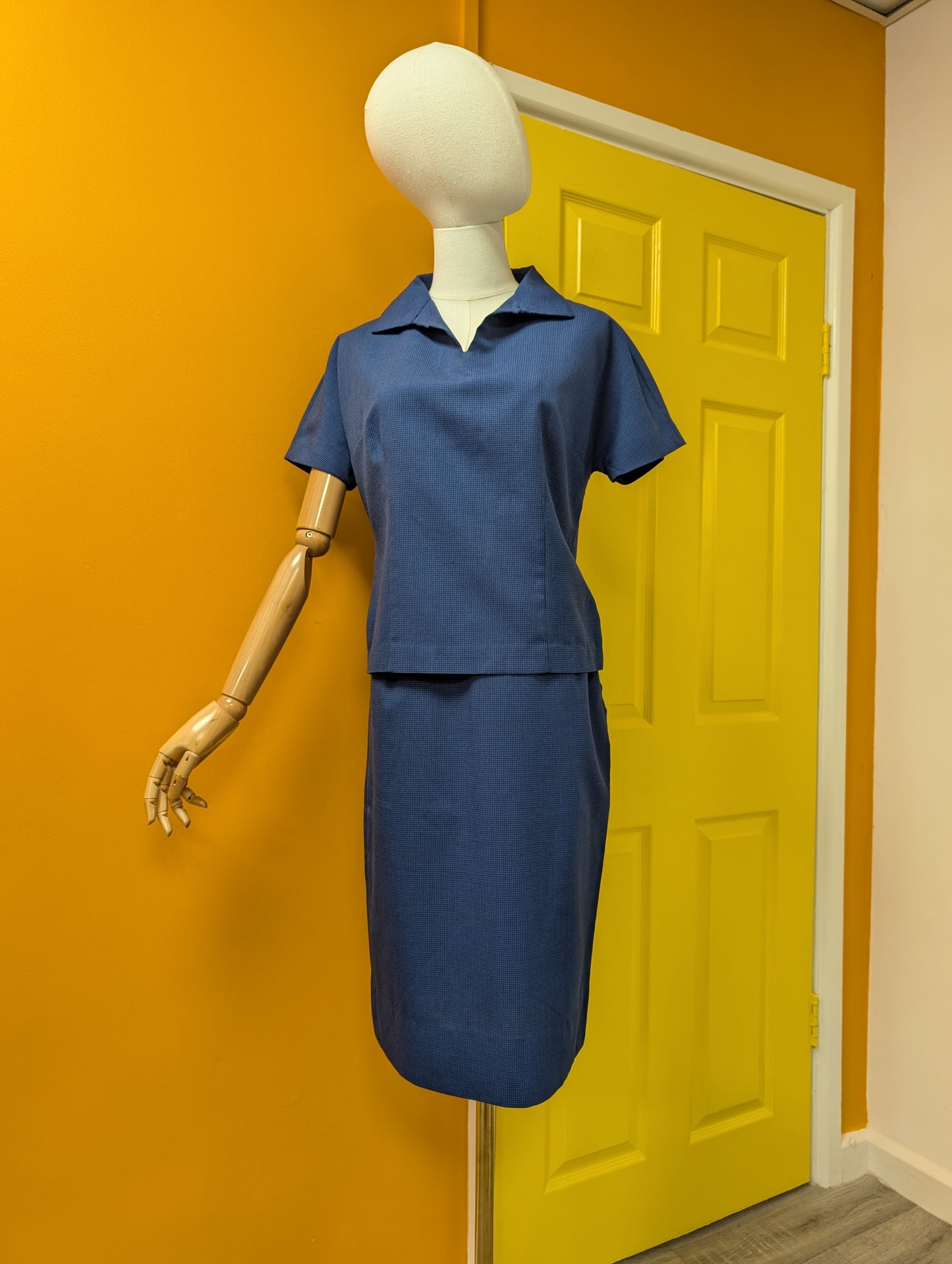 1960s blue check three piece suit - S/8