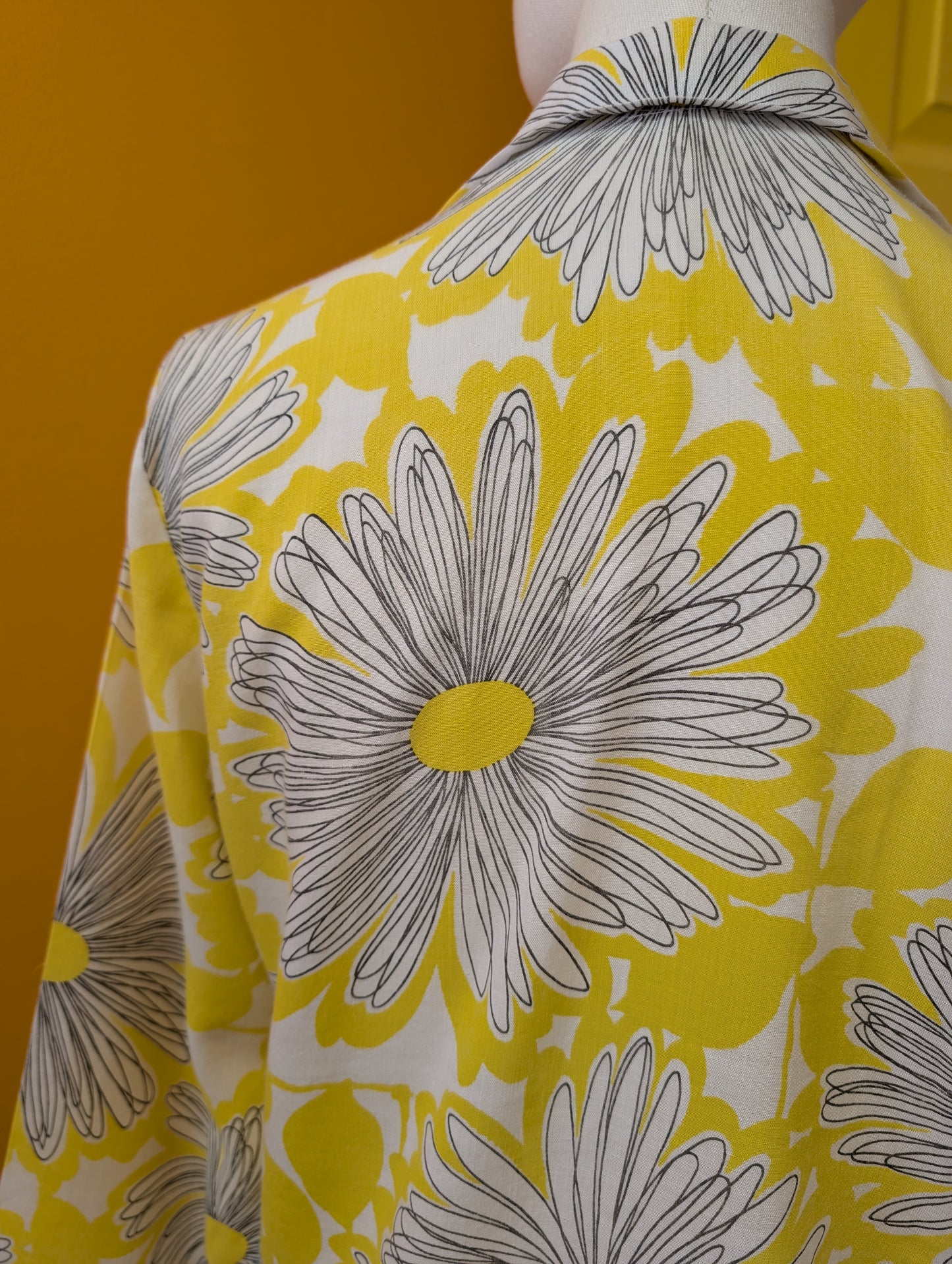 1960s yellow floral shirt - S/M