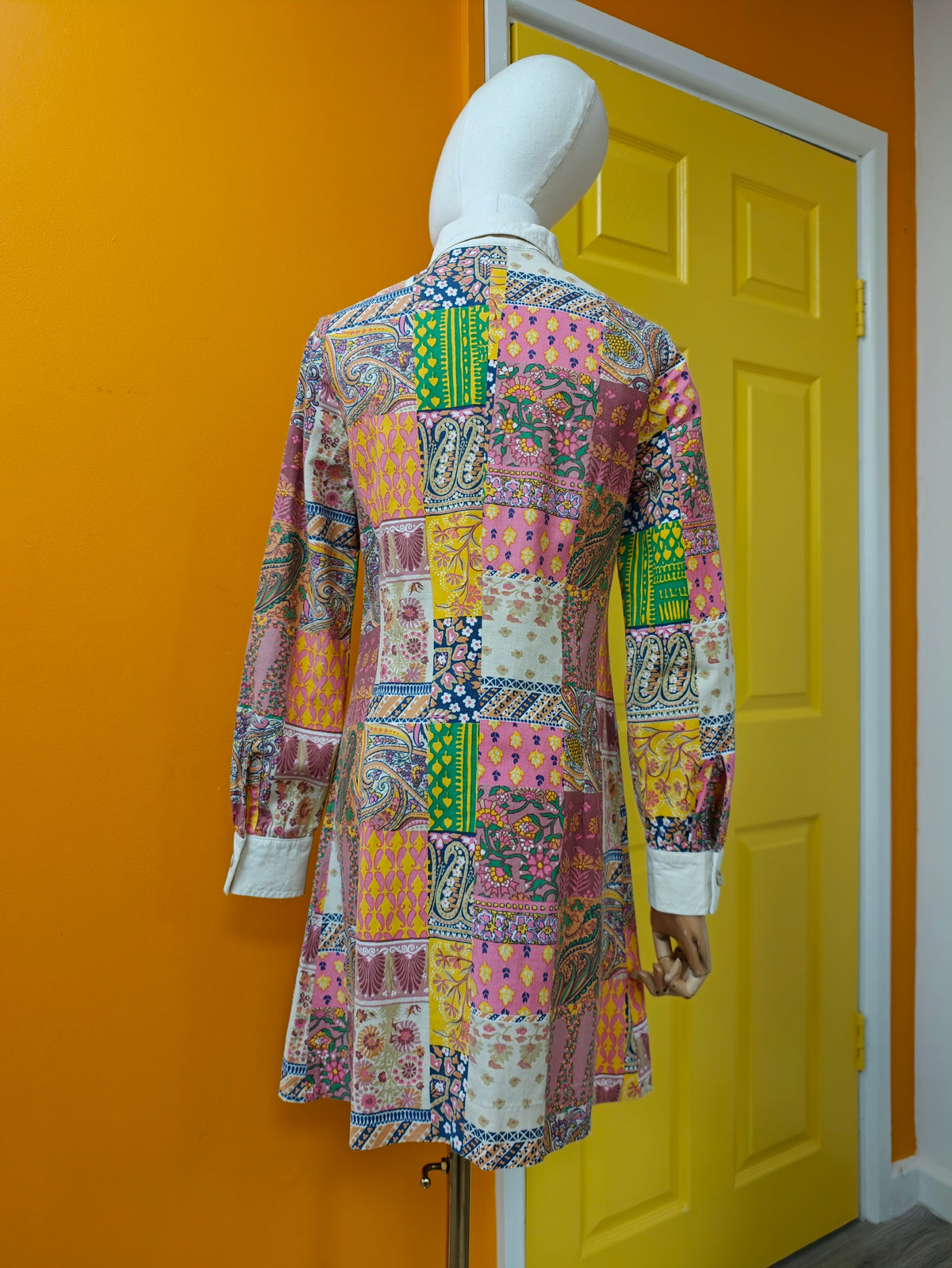 1960s John Marks patchwork print dress - S/10