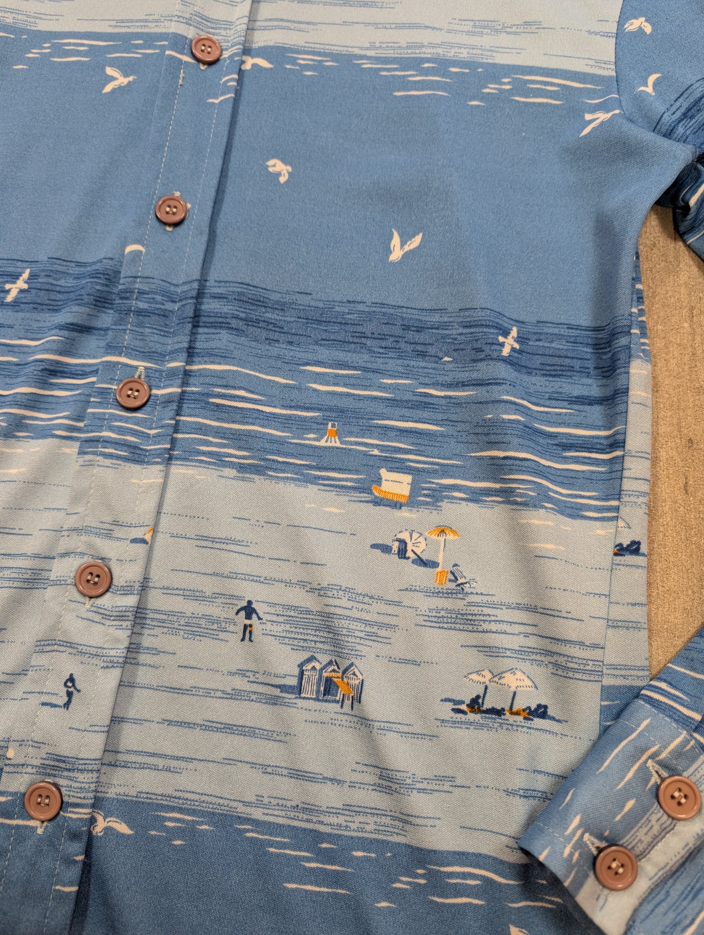 1970s Baroque novelty print dagger collar shirt