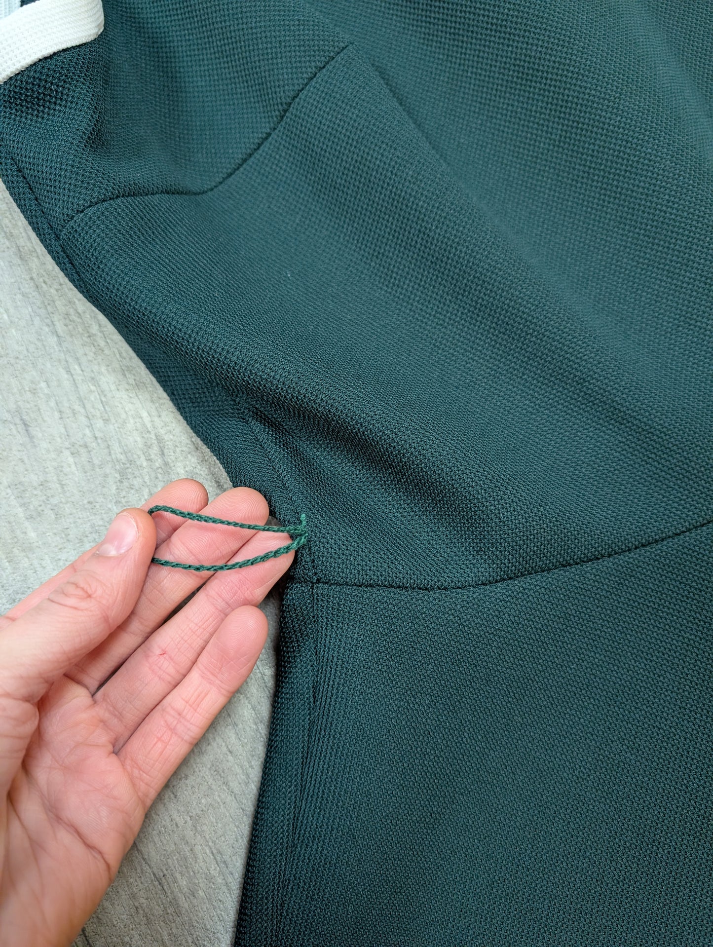 60s/70s Bleeker Street green & white dress - S/10