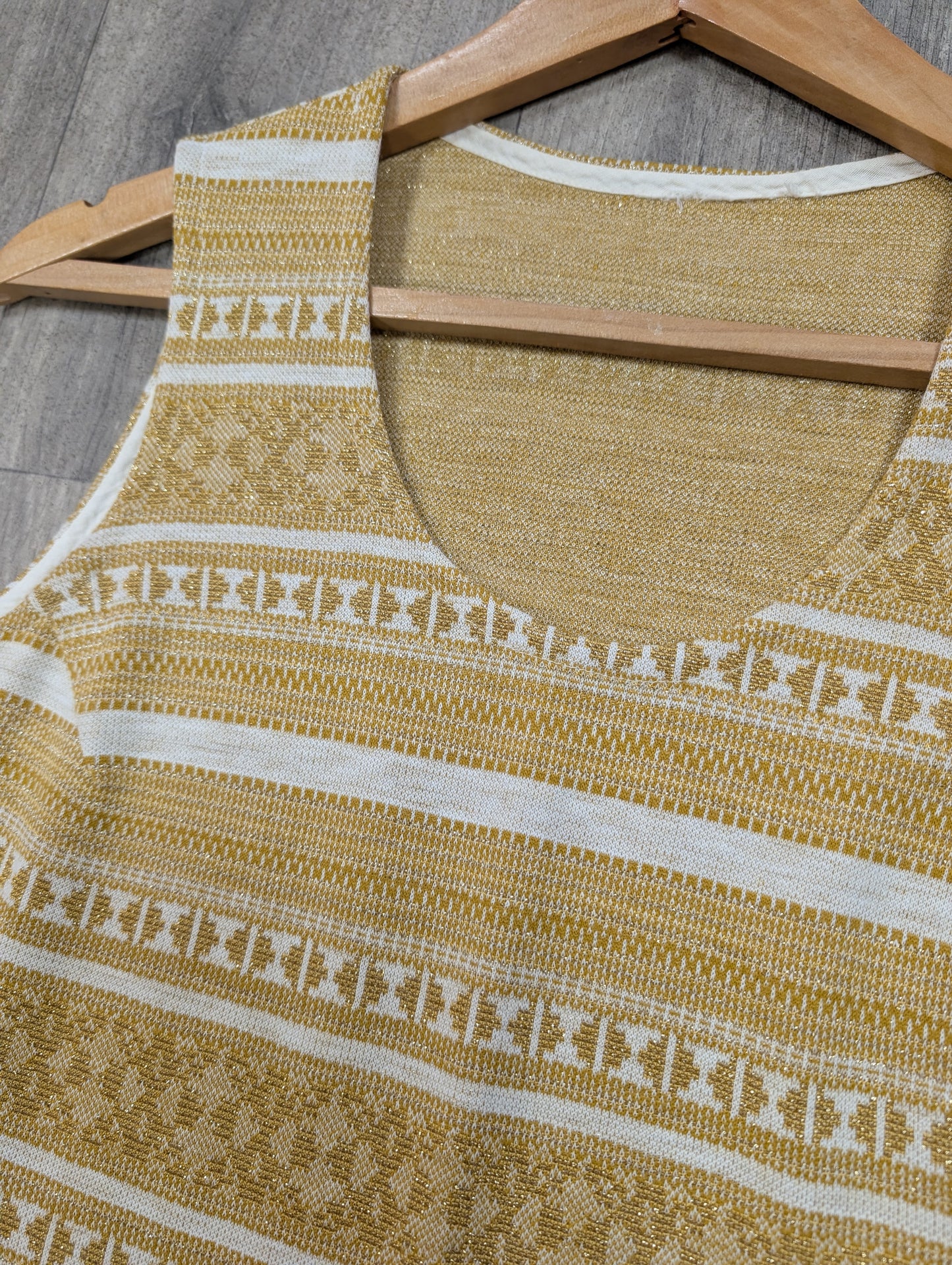 1960s gold lurex tunic/mini dress - S/8/10