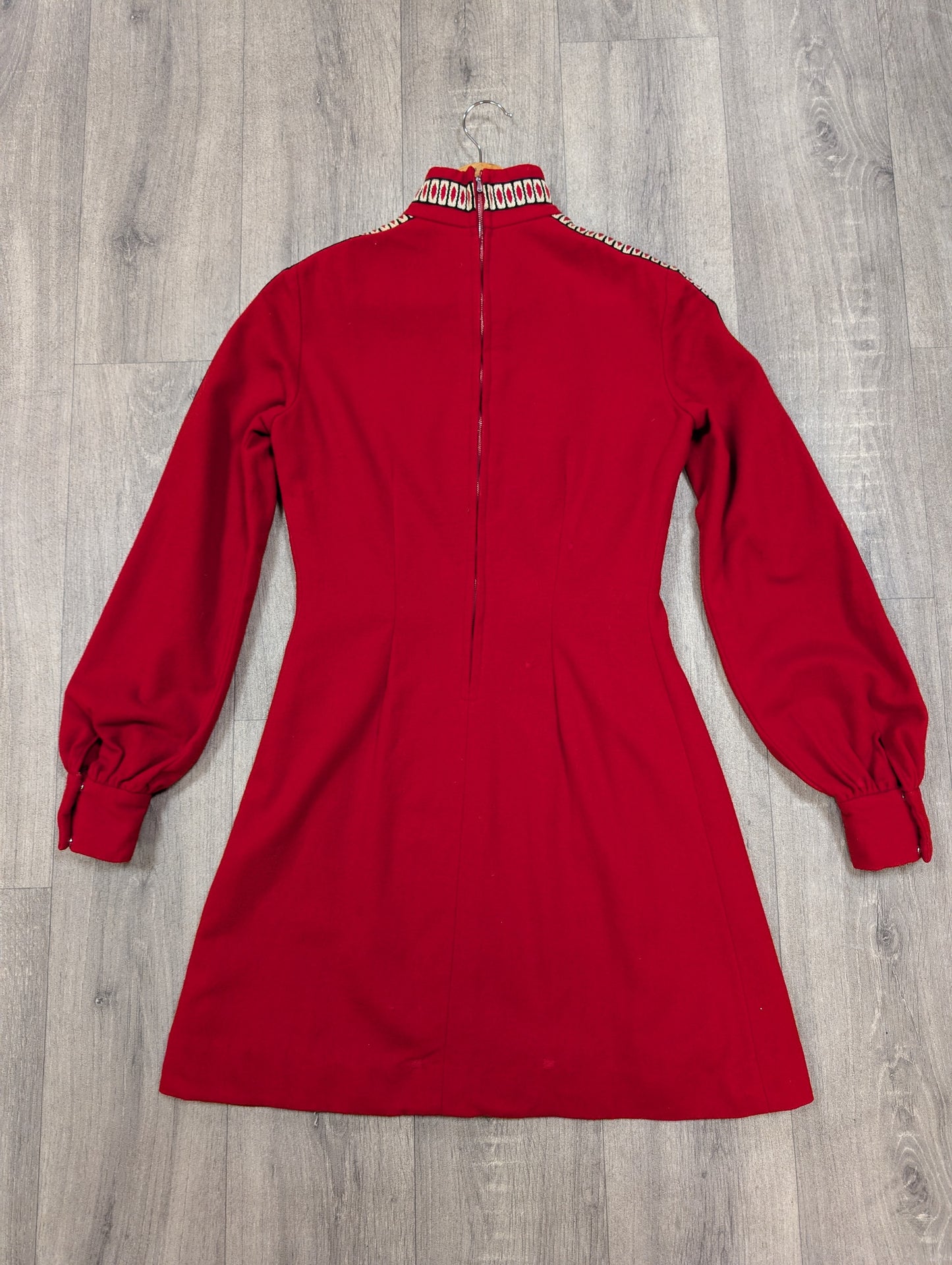 1960s Twiggy red wool mini dress - XS/S