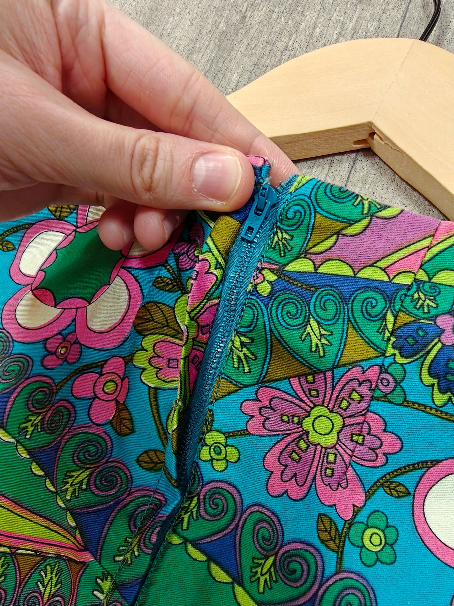 1960s psychedelic cotton dress - XS/S