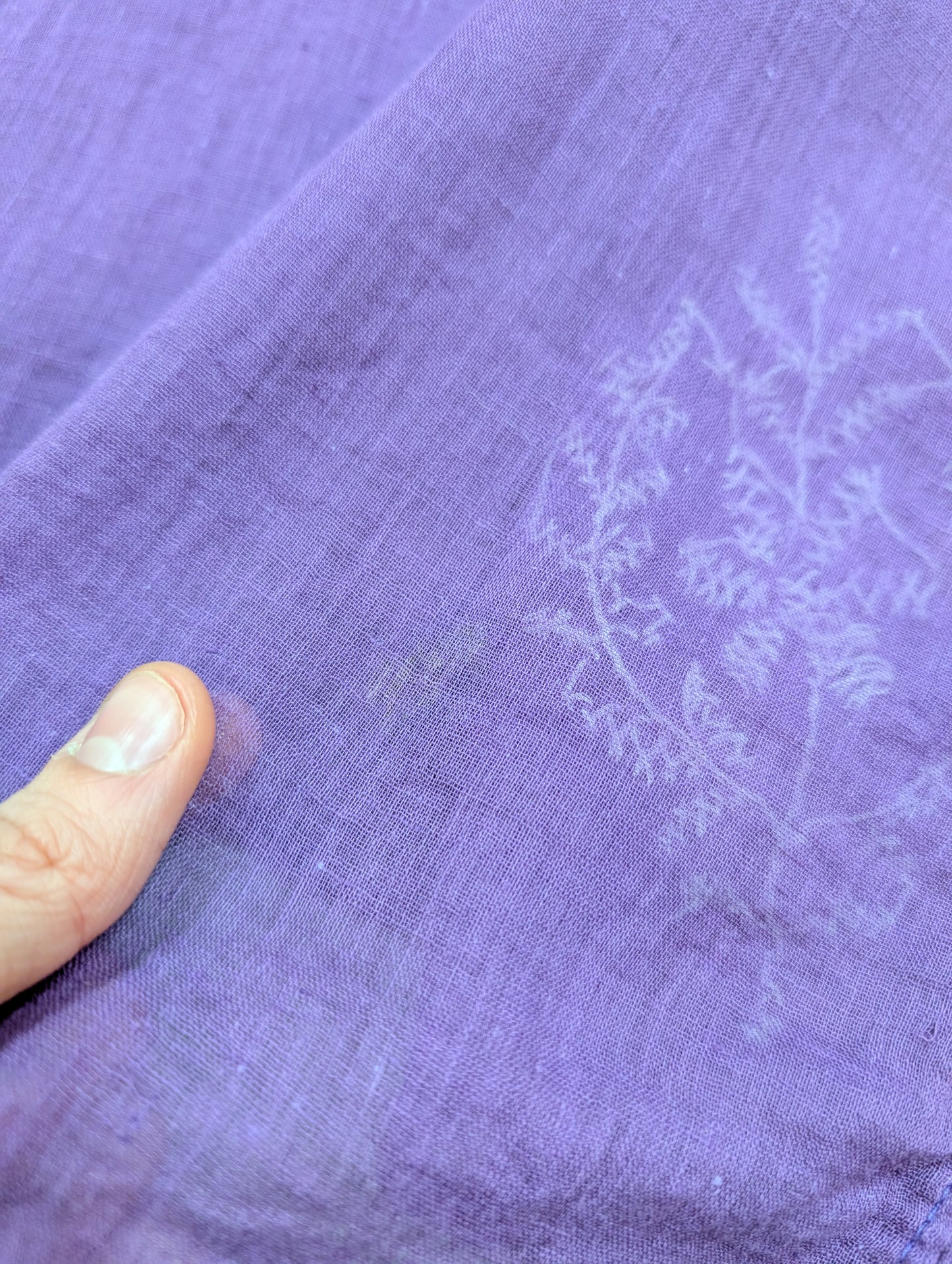 1970s purple Indian cotton embroidered top - XS/S