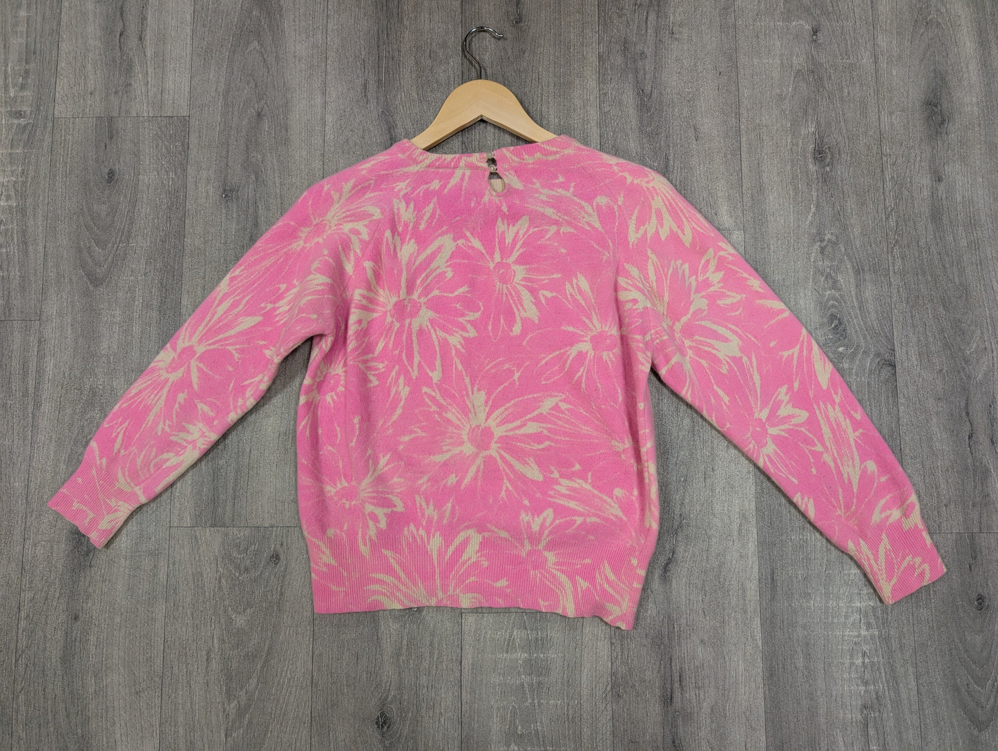 1960s Daisy pink wool jumper - S