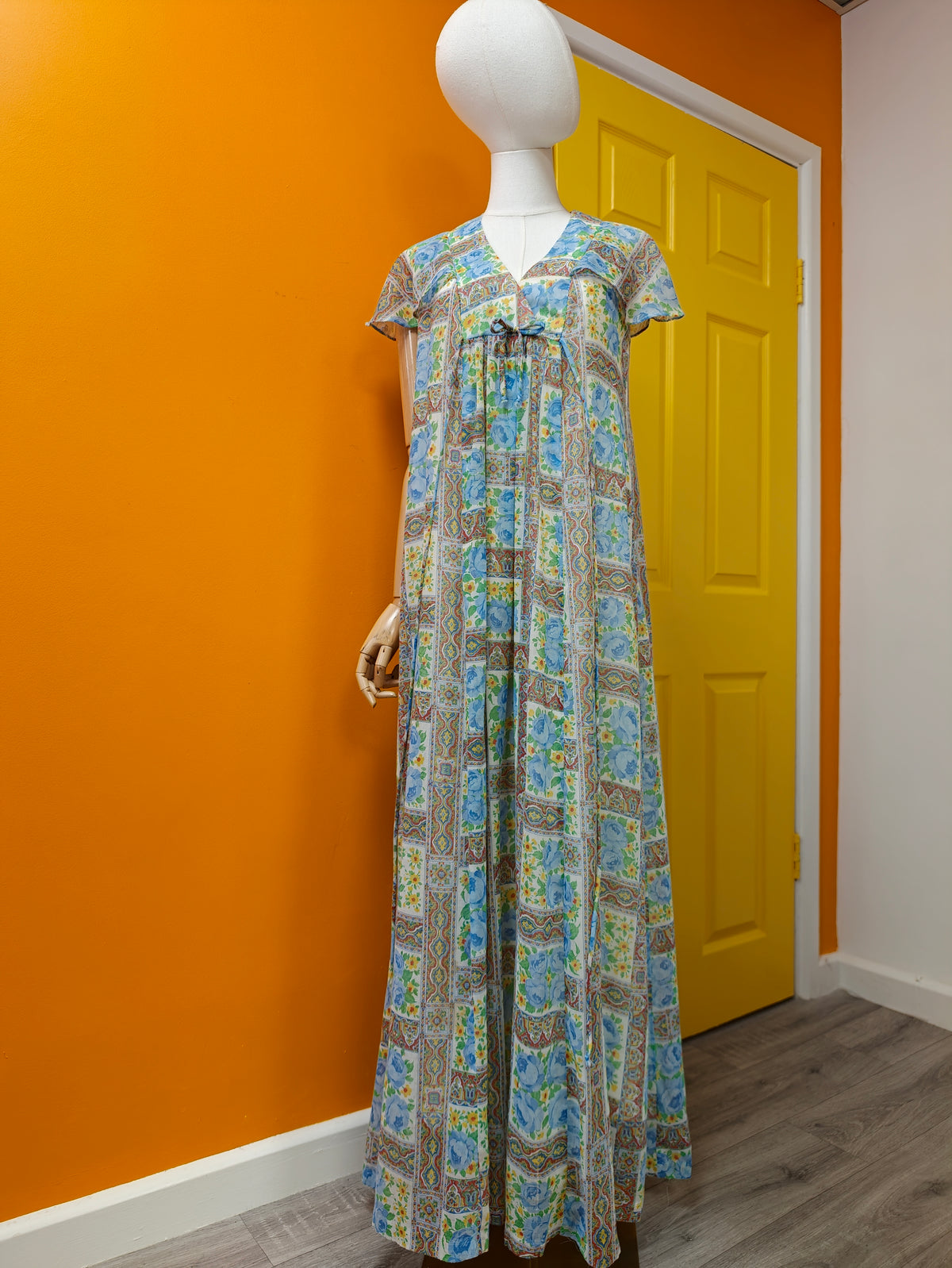 1970s floral maxi dress - M/12