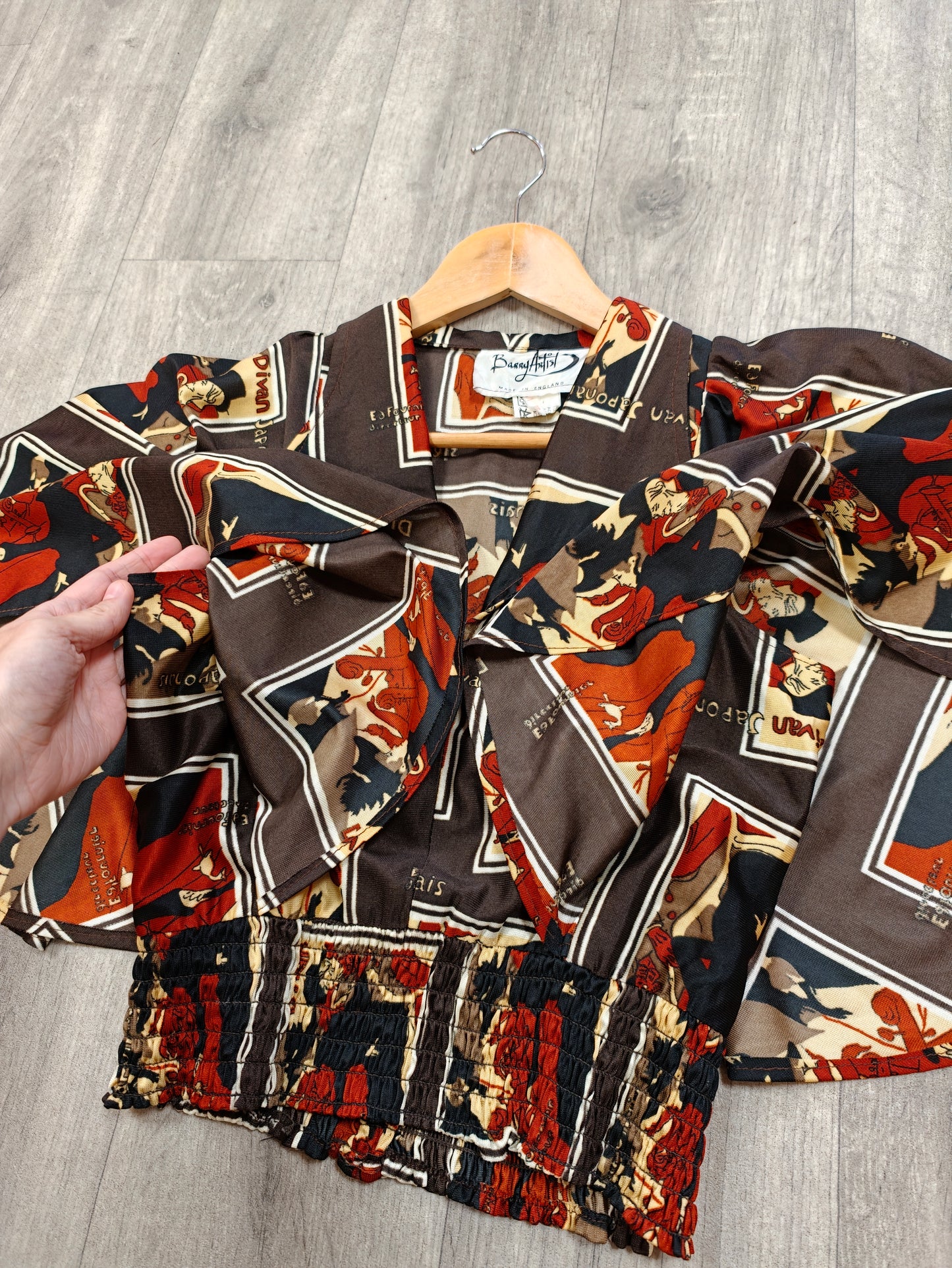 1970s Barry Artist Toulouse Lautrec print top - XS