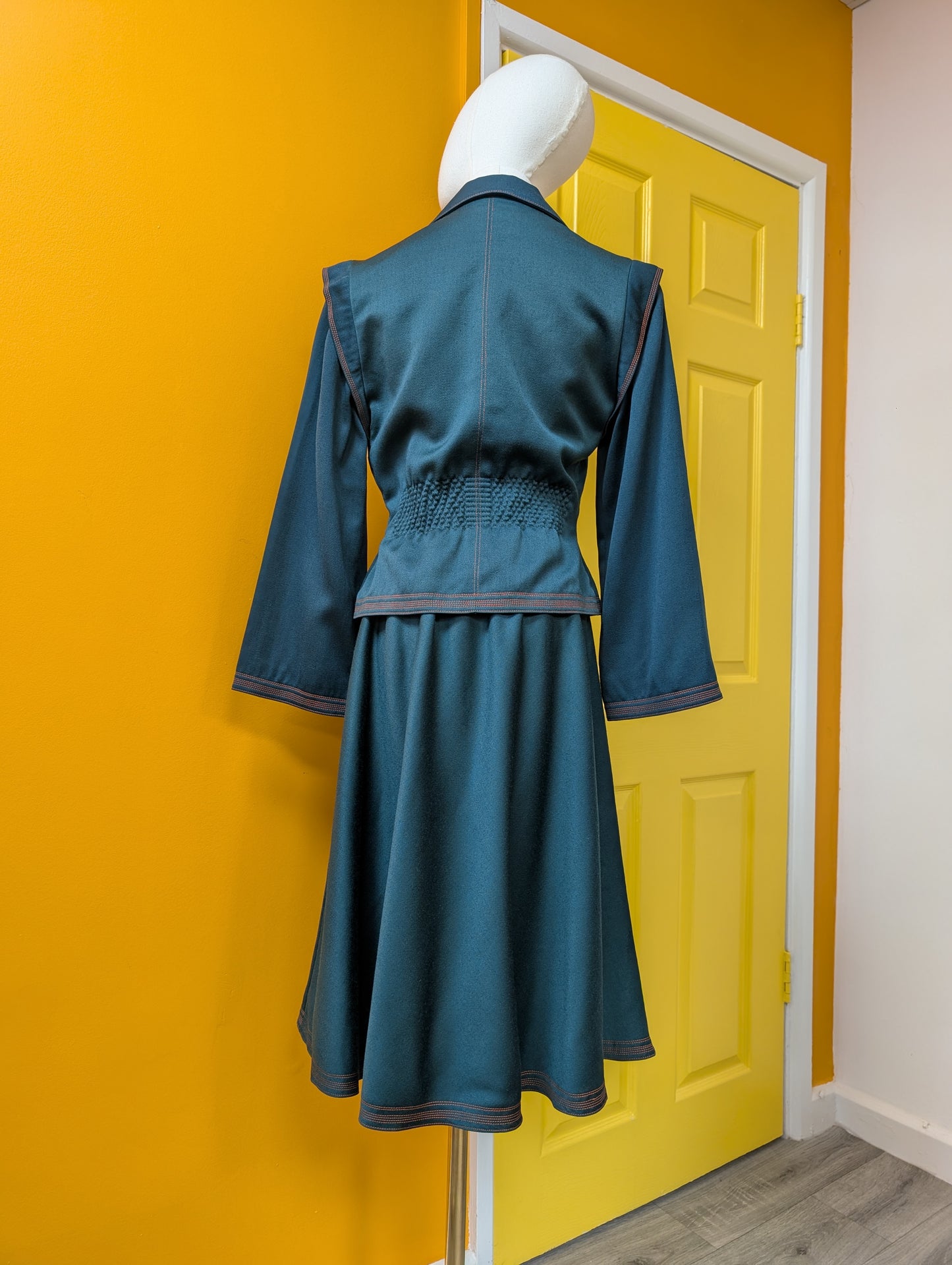 1970s Jean & Martin Pallant green wool suit - XS/S/6/8