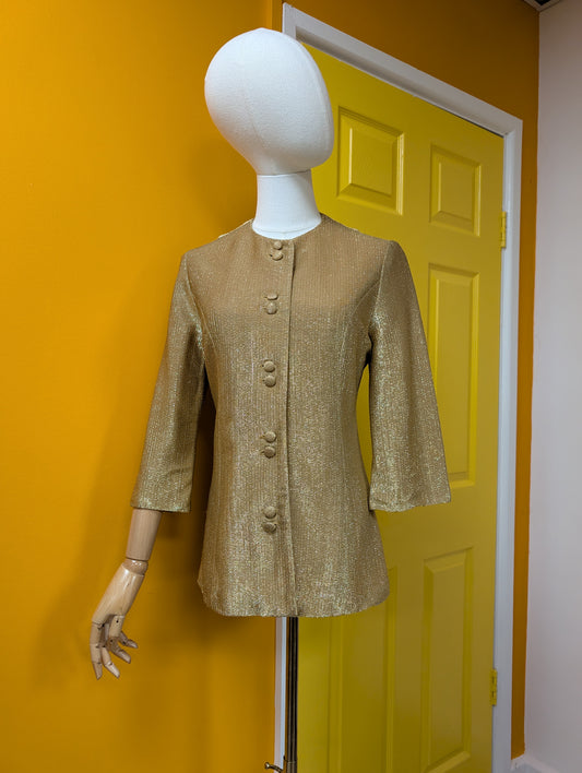 1960s Elida gold lurex top - S/10