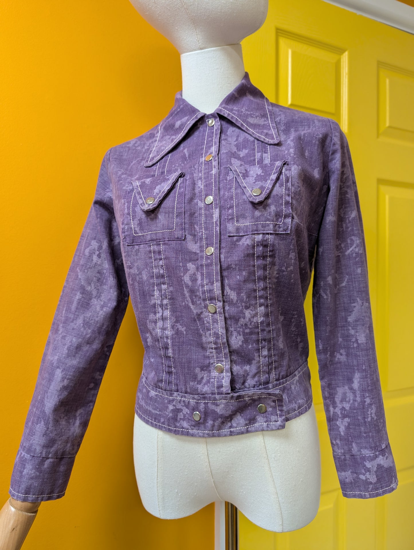 1970s Frills purple jacket - XS/S/6/8