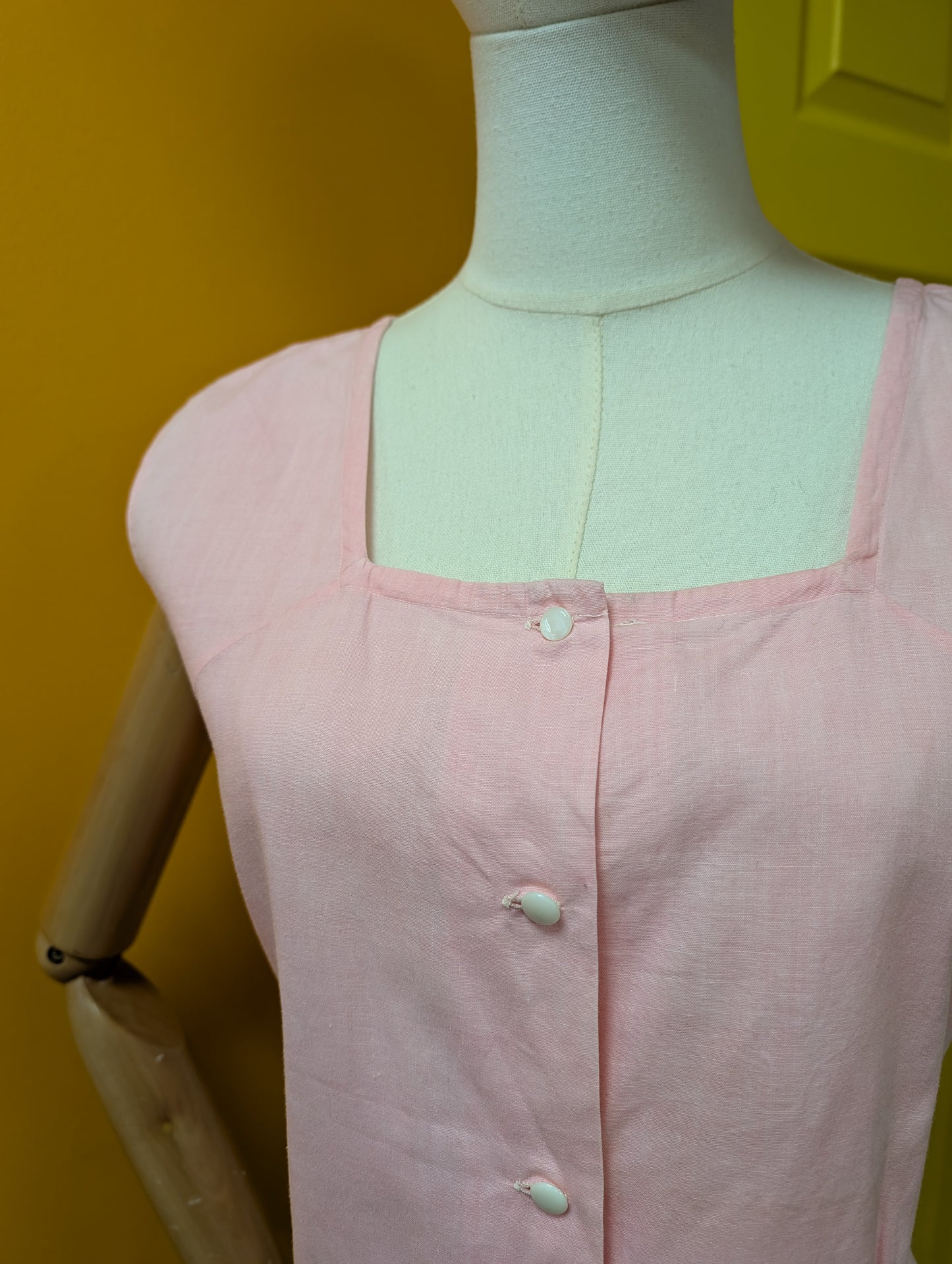 1950s Red Girl pink cotton top - M