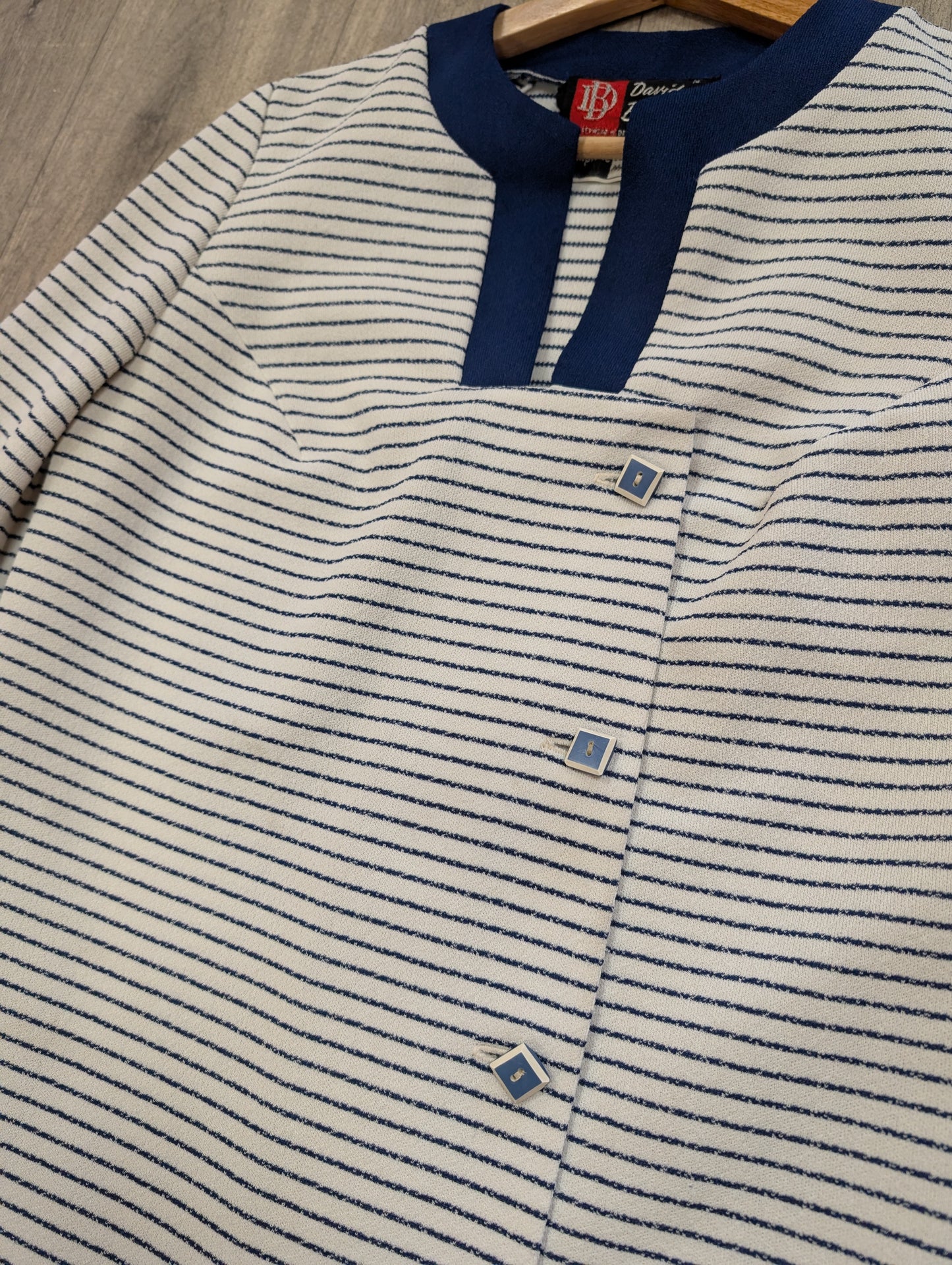 1960s David Barnes crimplene striped tunic/top - M