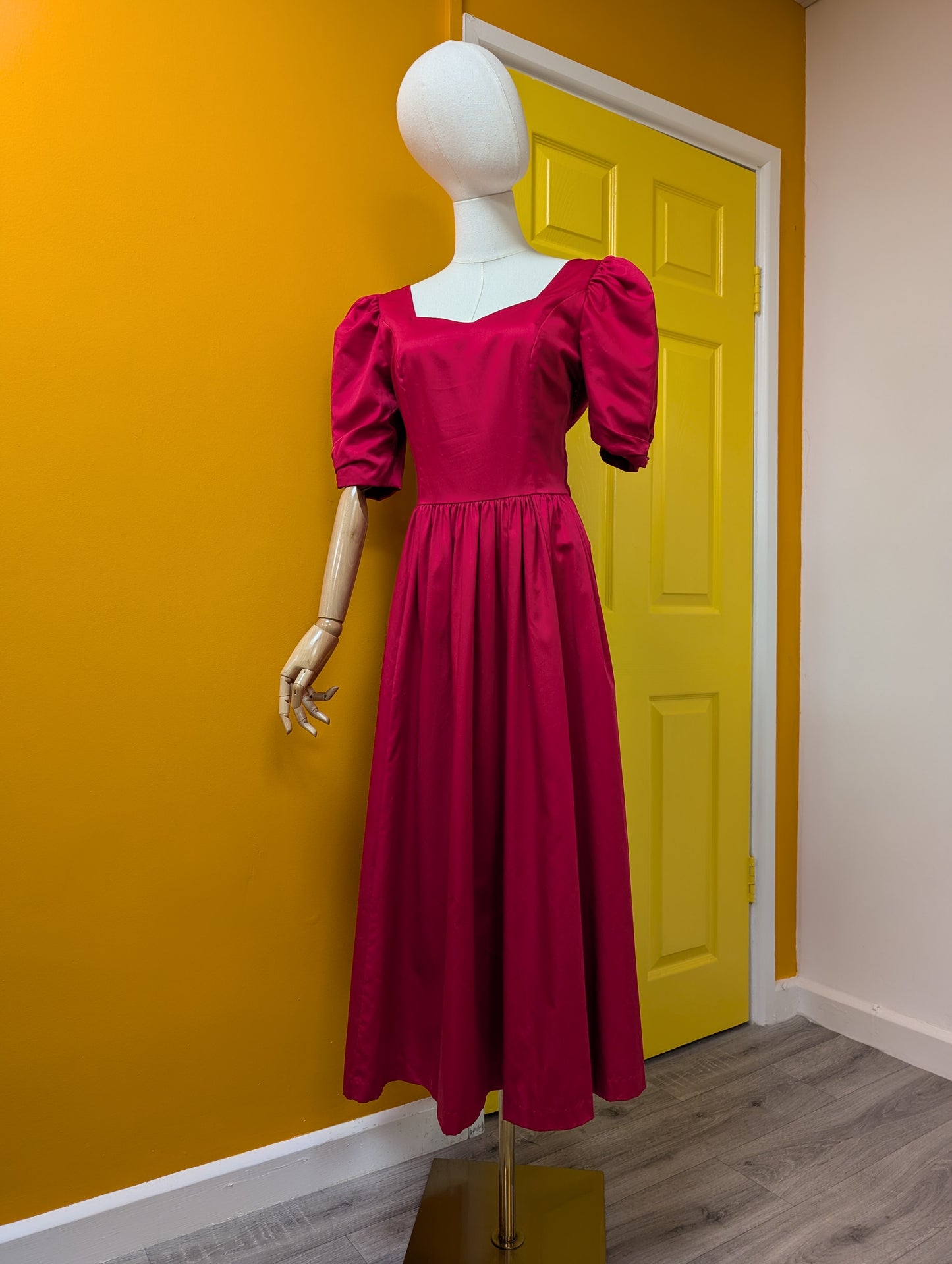 1980s Laura Ashley pink dress with belt - S/10