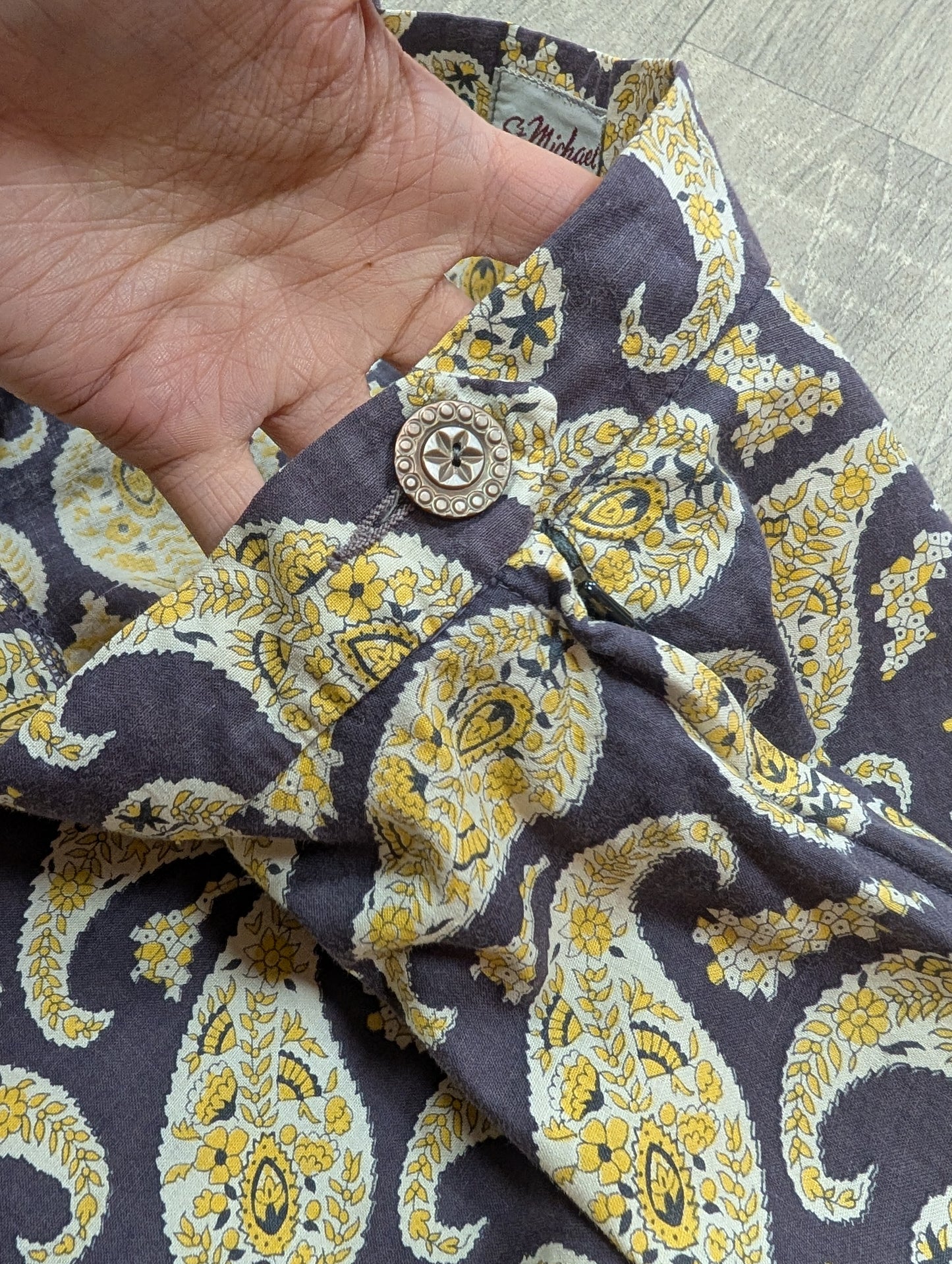 1950s St Michael paisley cotton full circle skirt - 23" waist