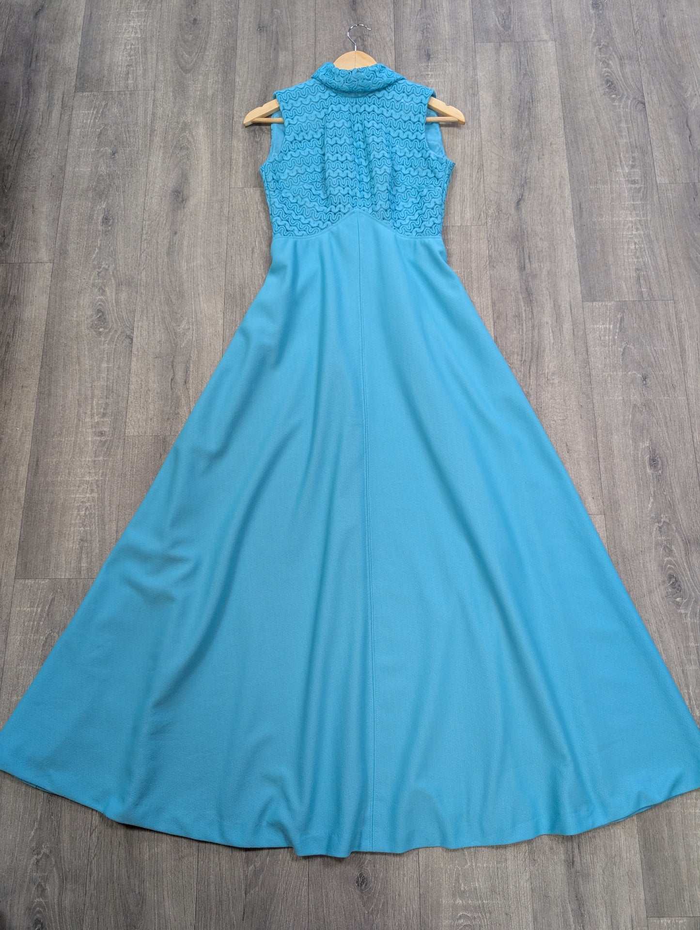 1970s turquoise maxi dress - XS/S/6/8