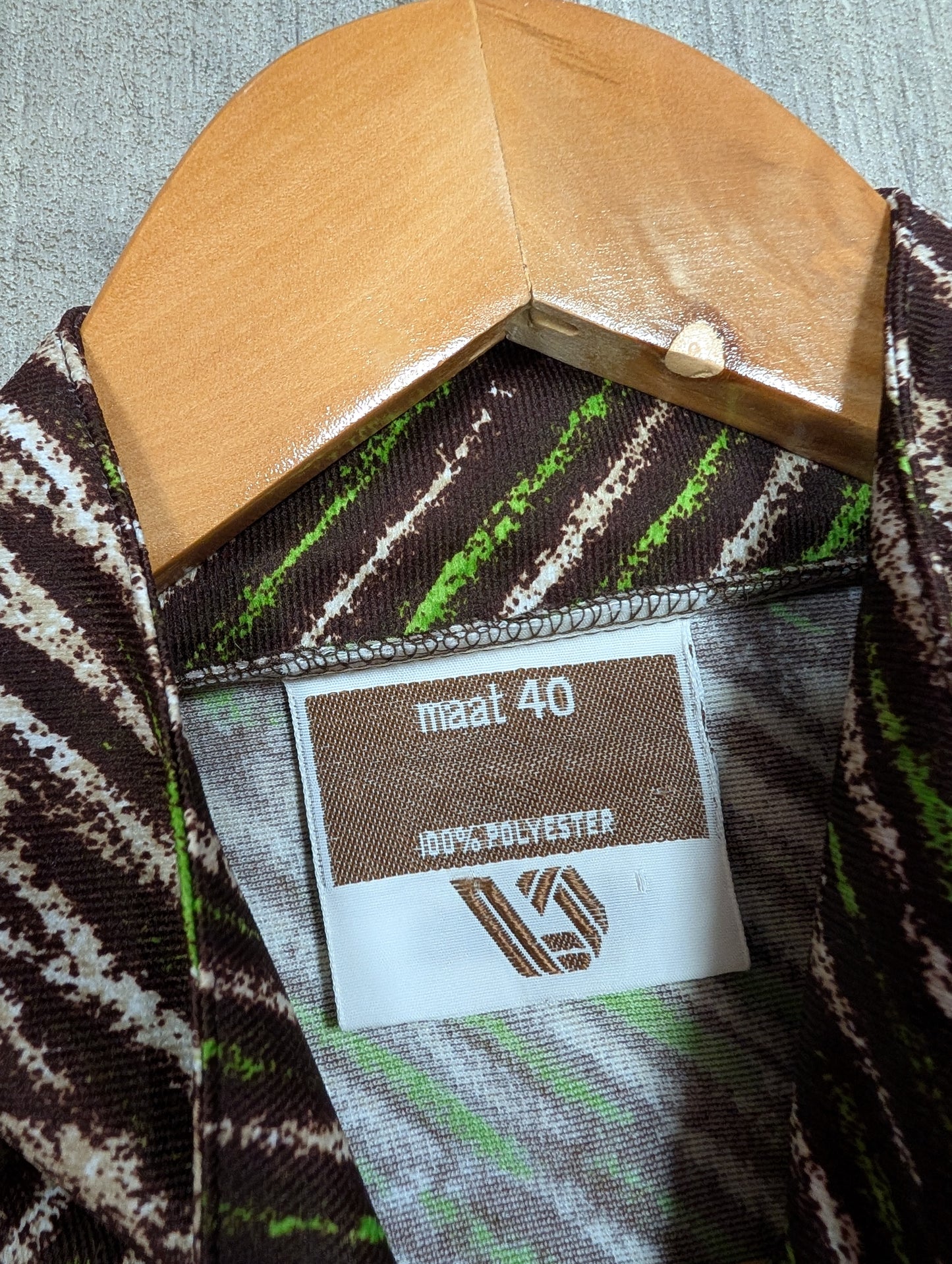 1970s brown/green patterned house coat - M