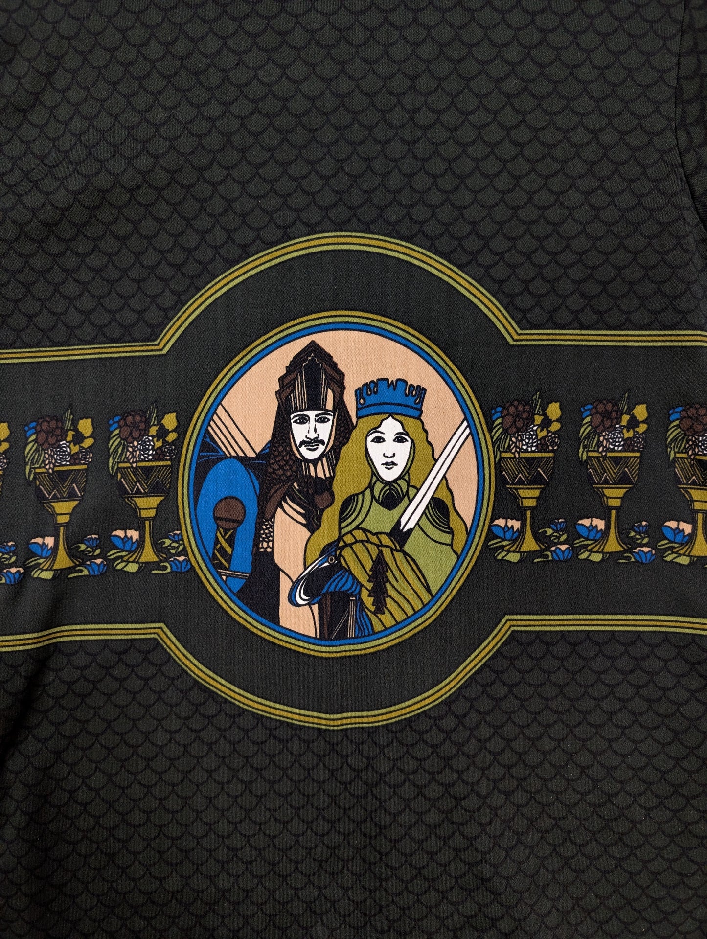 1970s novelty medieval print shirt - XS/S