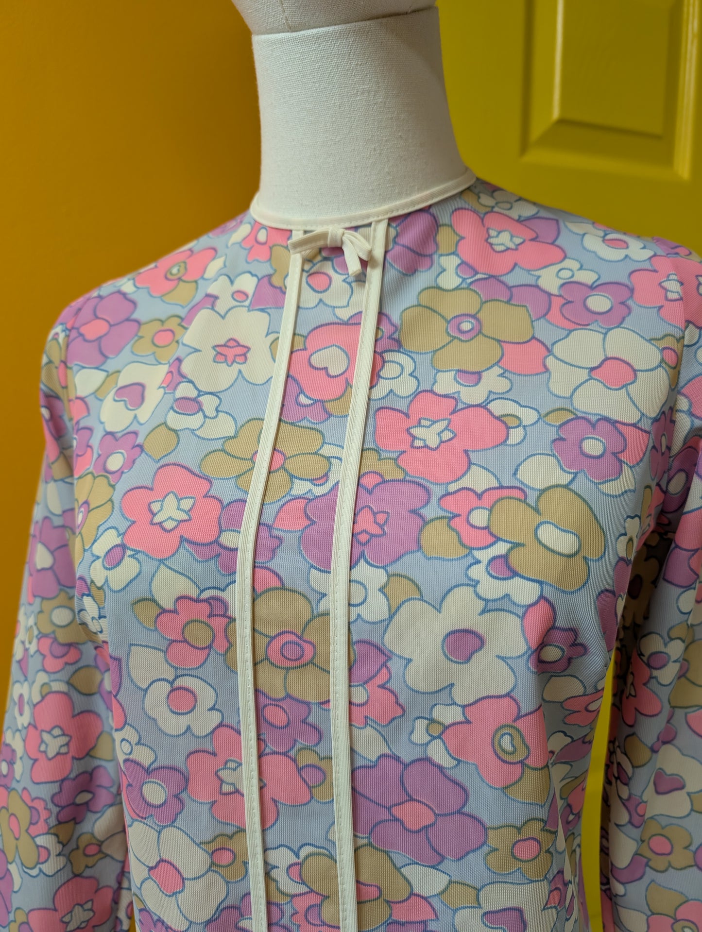 1960s psychedelic floral mini dress - XS/S/6/8