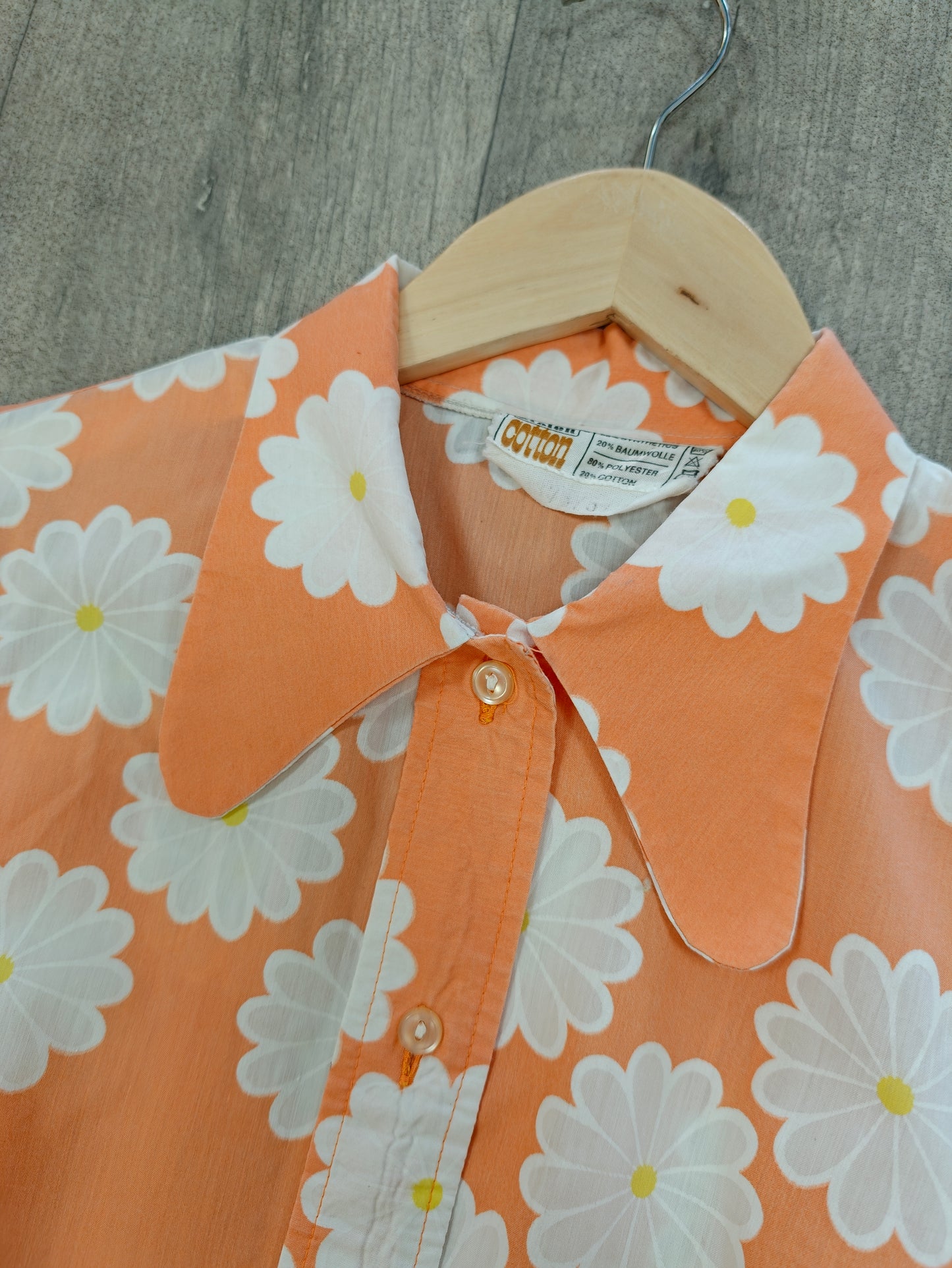 60s/70s daisy print dropped waist dress - M/14