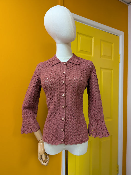 1960s crocheted cardigan - XS/S
