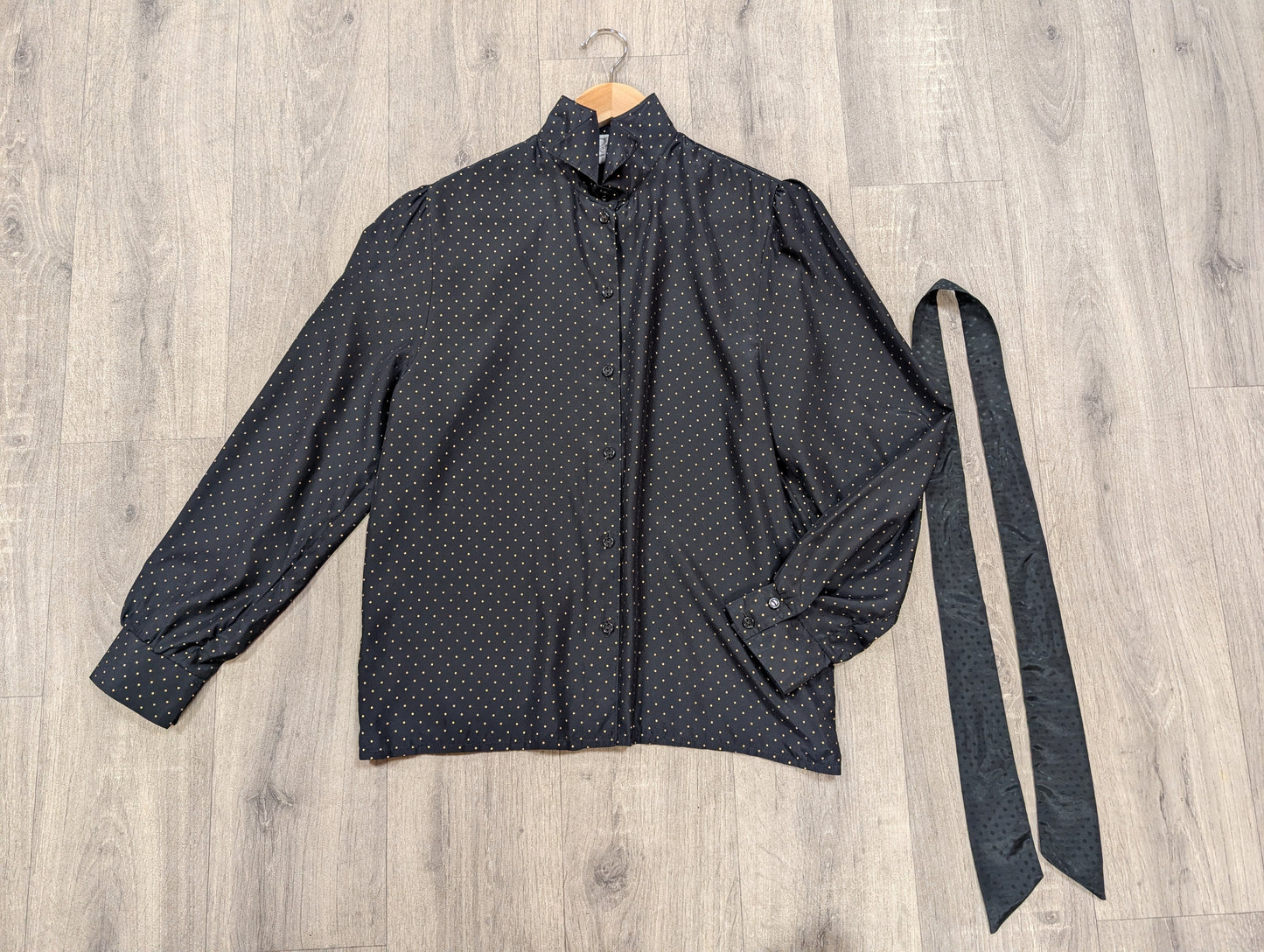 1980s Peepers blouse with neck tie - S/M