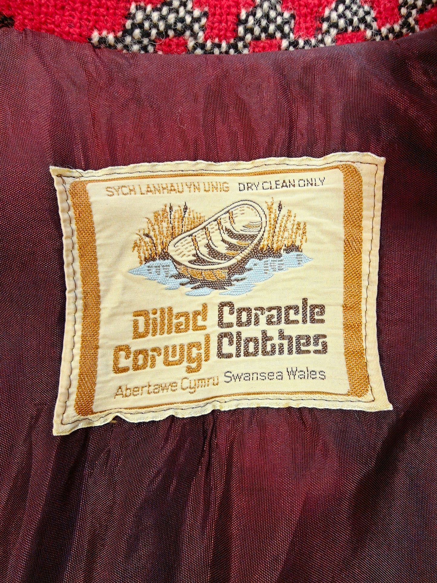 Coracle Clothes/Dillad Corwgl Welsh tapestry wool belted cape