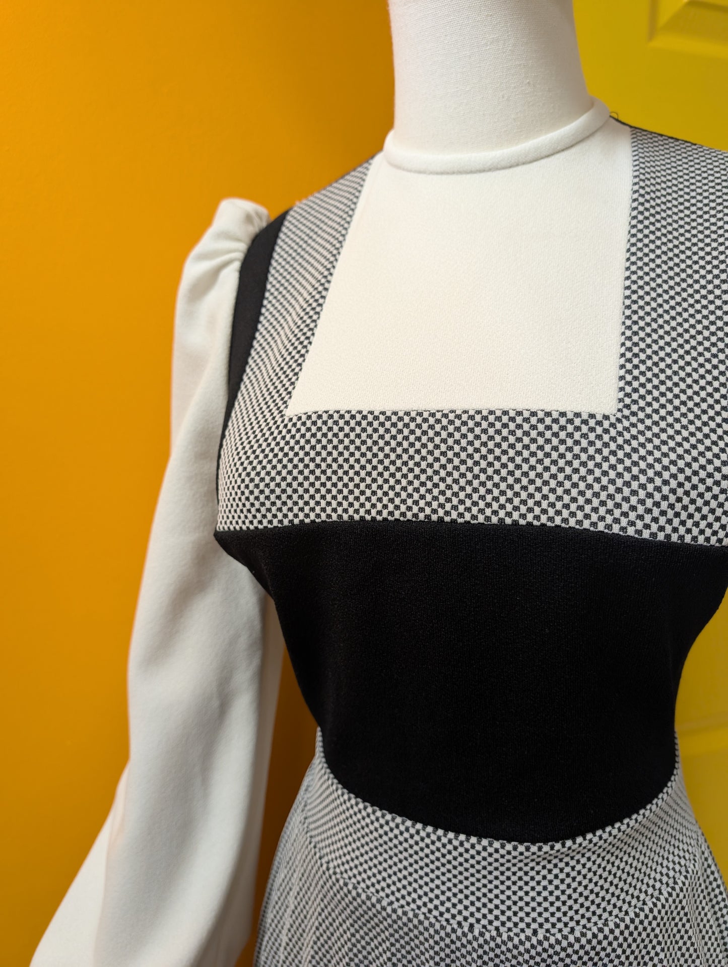 1970s Richard Shops black/white dress - XS/6/8