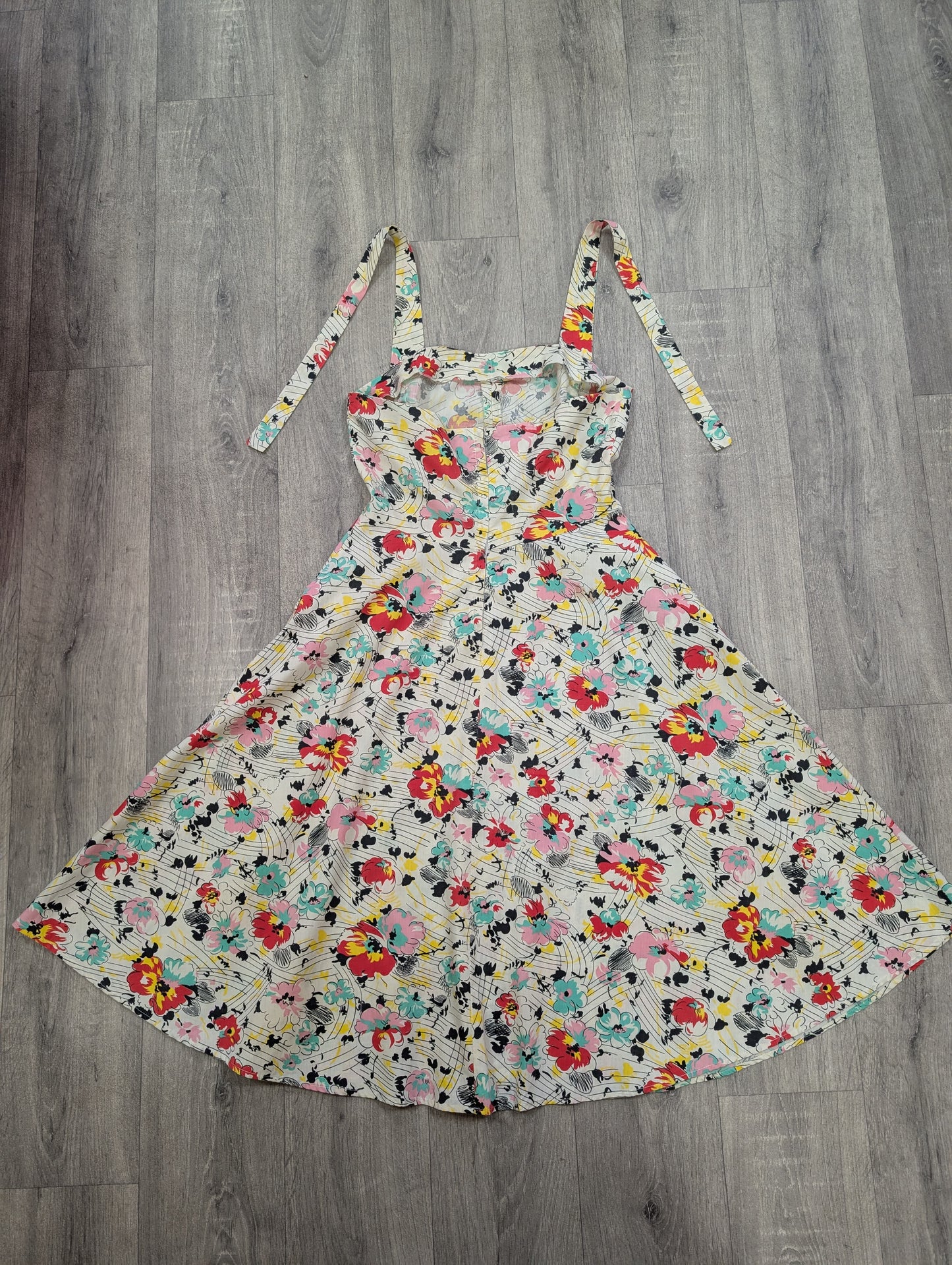 1970s halter neck floral dress - S/10