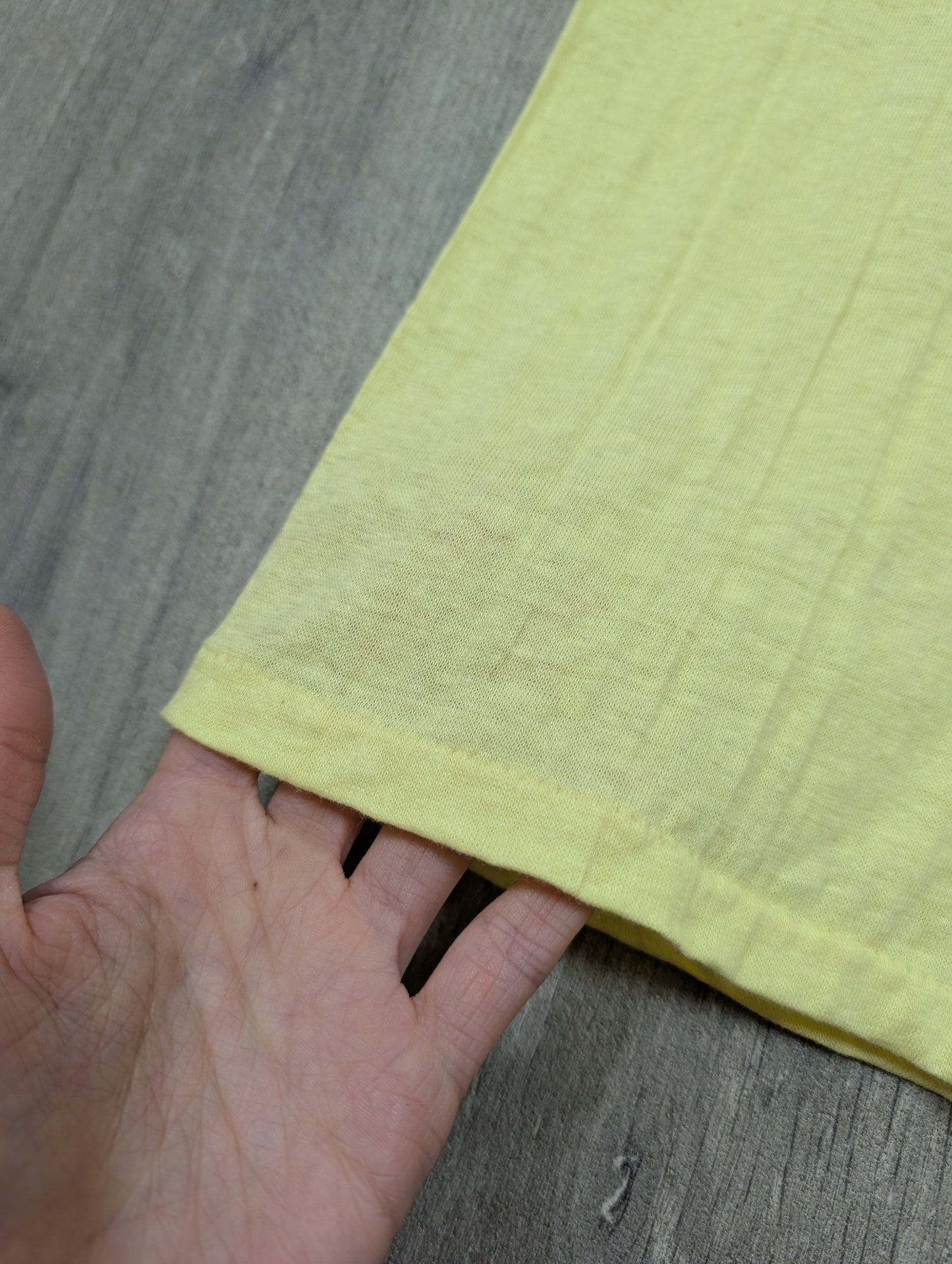 1970s pale yellow t-shirt