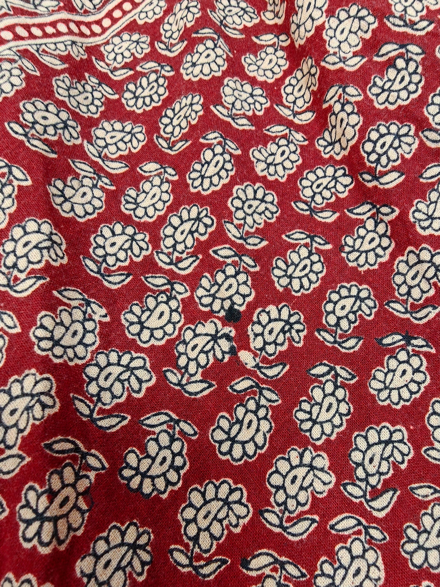 1970s Indian cotton block print maxi dress