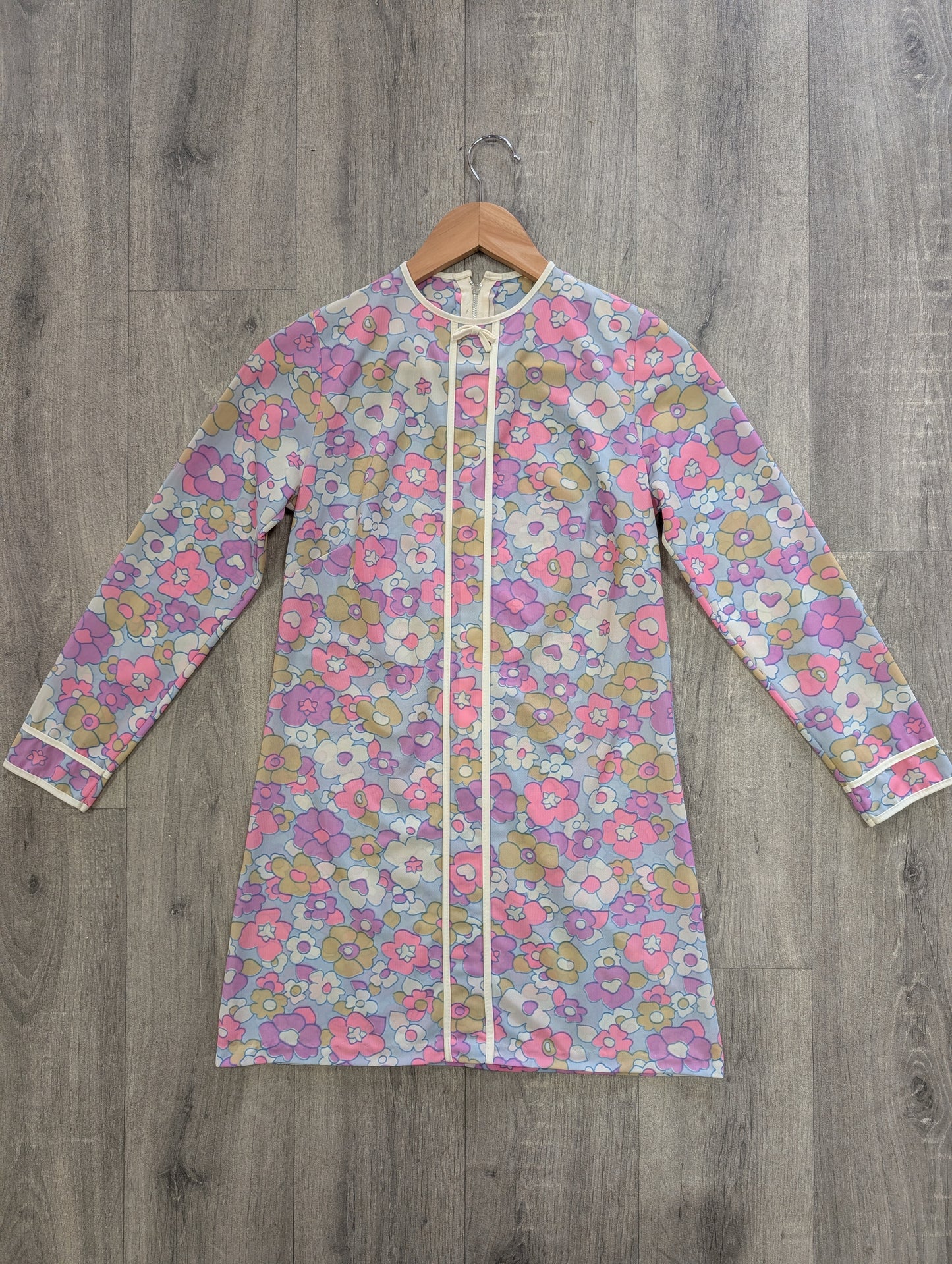 1960s psychedelic floral mini dress - XS/S/6/8