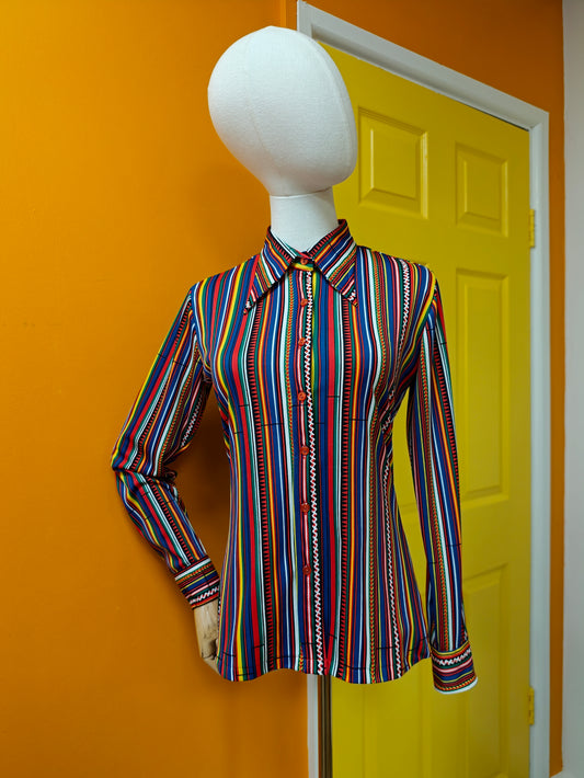 1970s dagger collar shirt - S