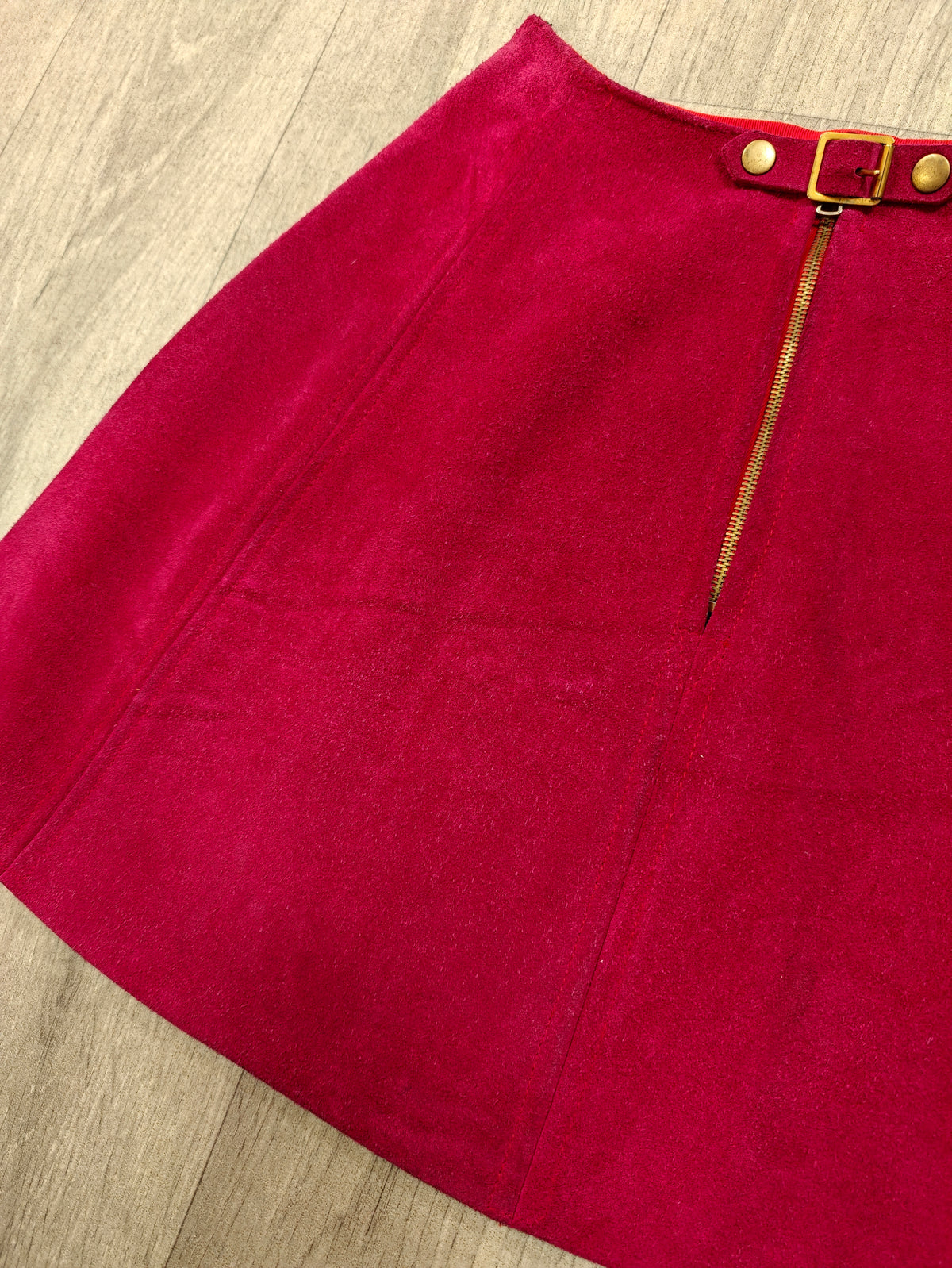 1960s suede mini skirt - 26" waist
