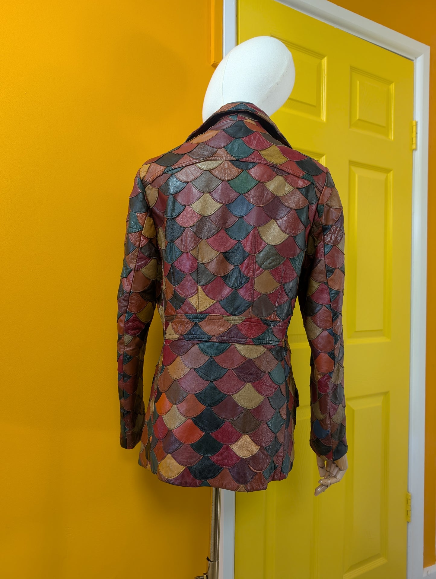 Epic 1970s fish scale leather jacket