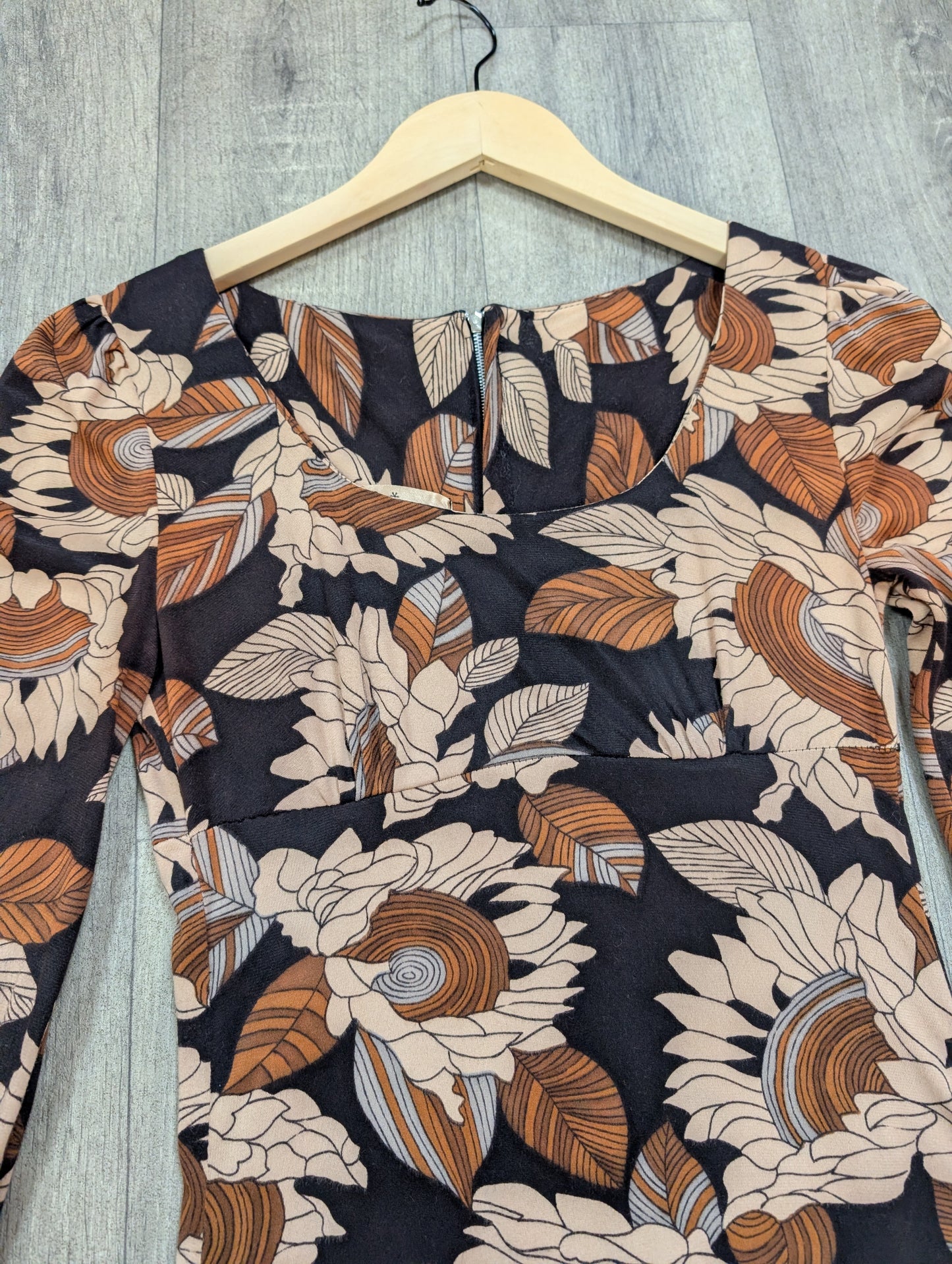 1970s Lewis Barnett floral dress - XS
