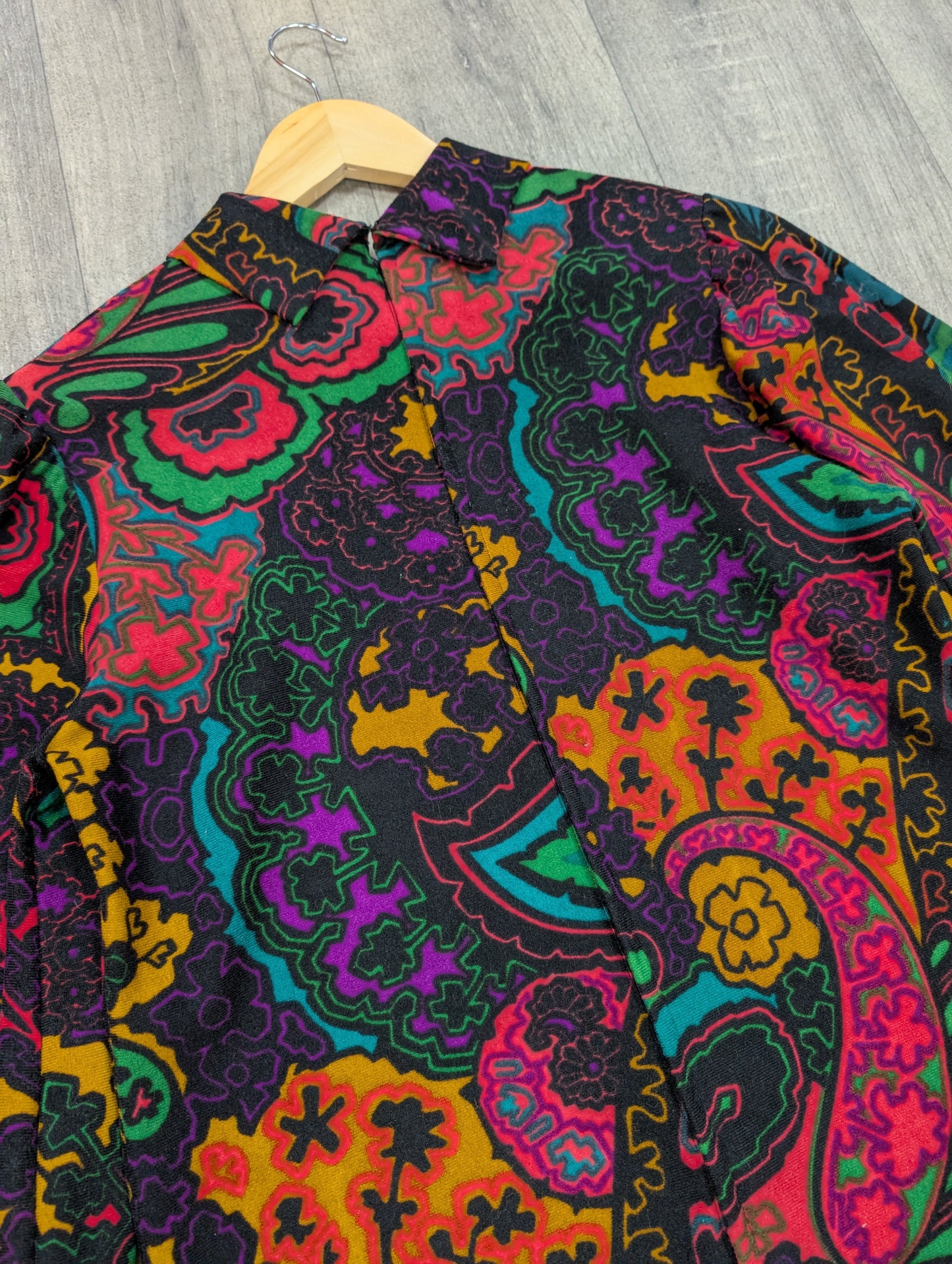 1970s psychedelic paisley maxi dress - M/12