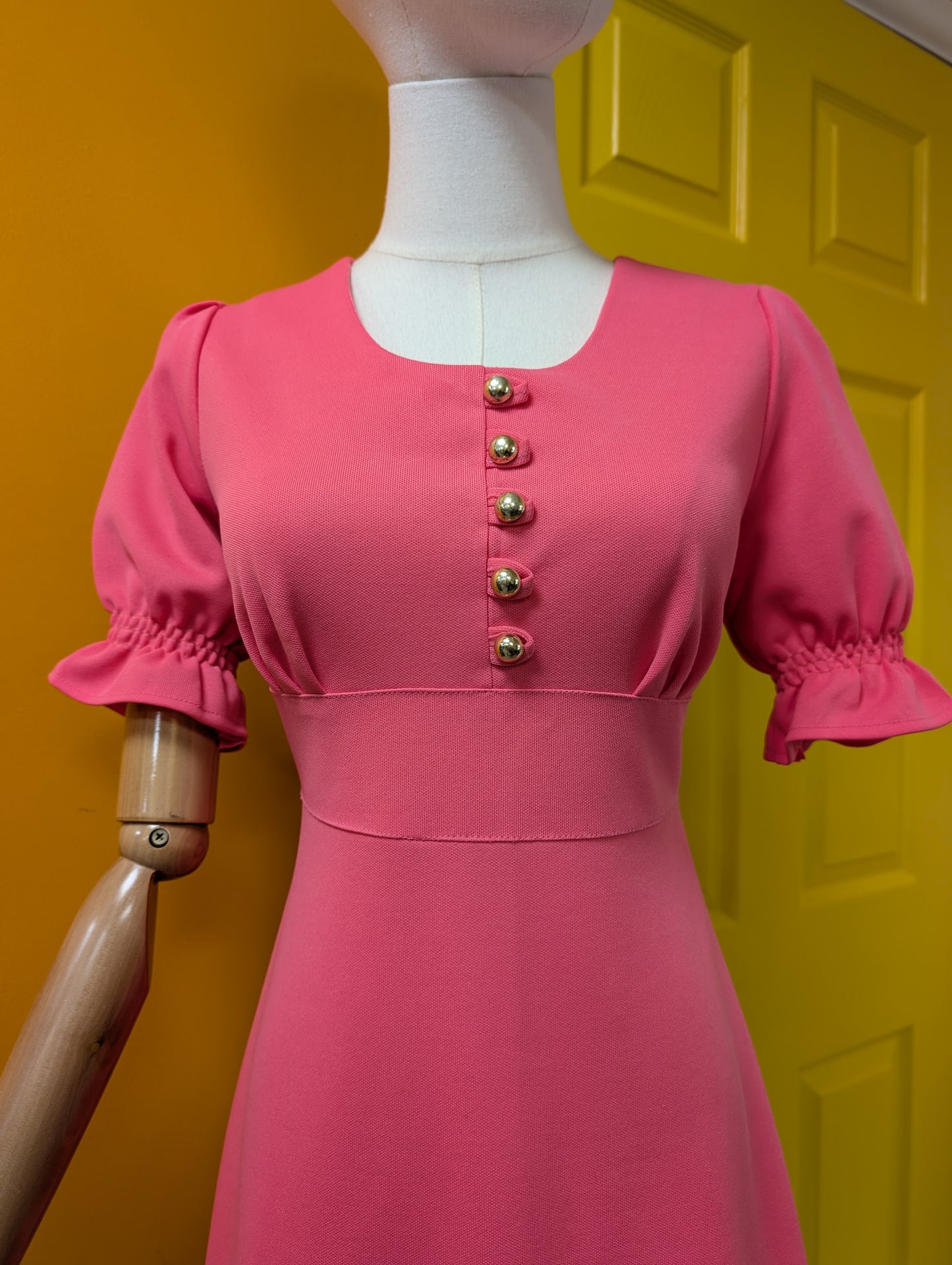 1960s pink mini dress - S/8