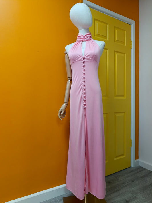 1970s pink maxi dress - XXS/XS