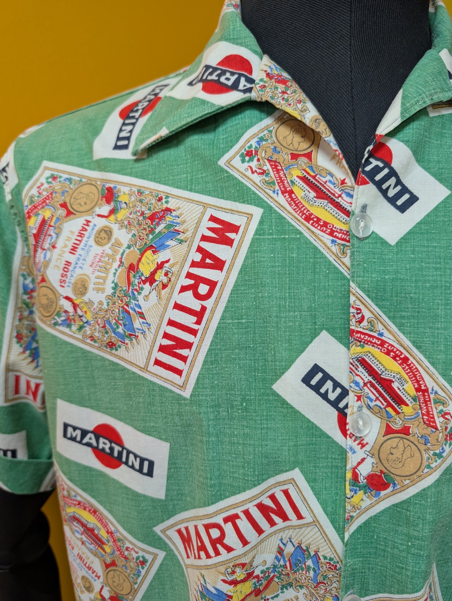 1950s Martini novelty print shirt