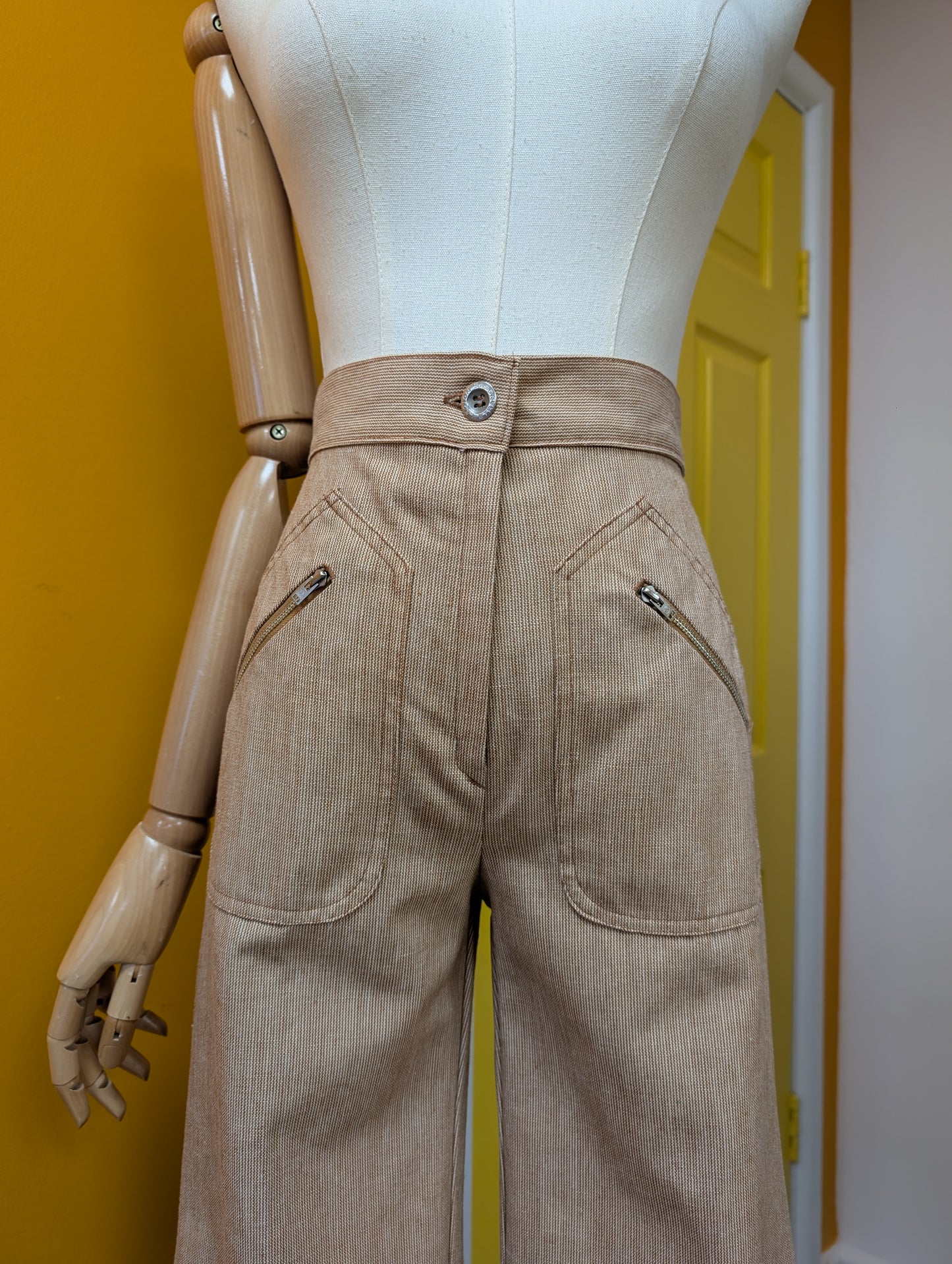 1970s St Michael flares - 25"W, 34"H, 31.5"L