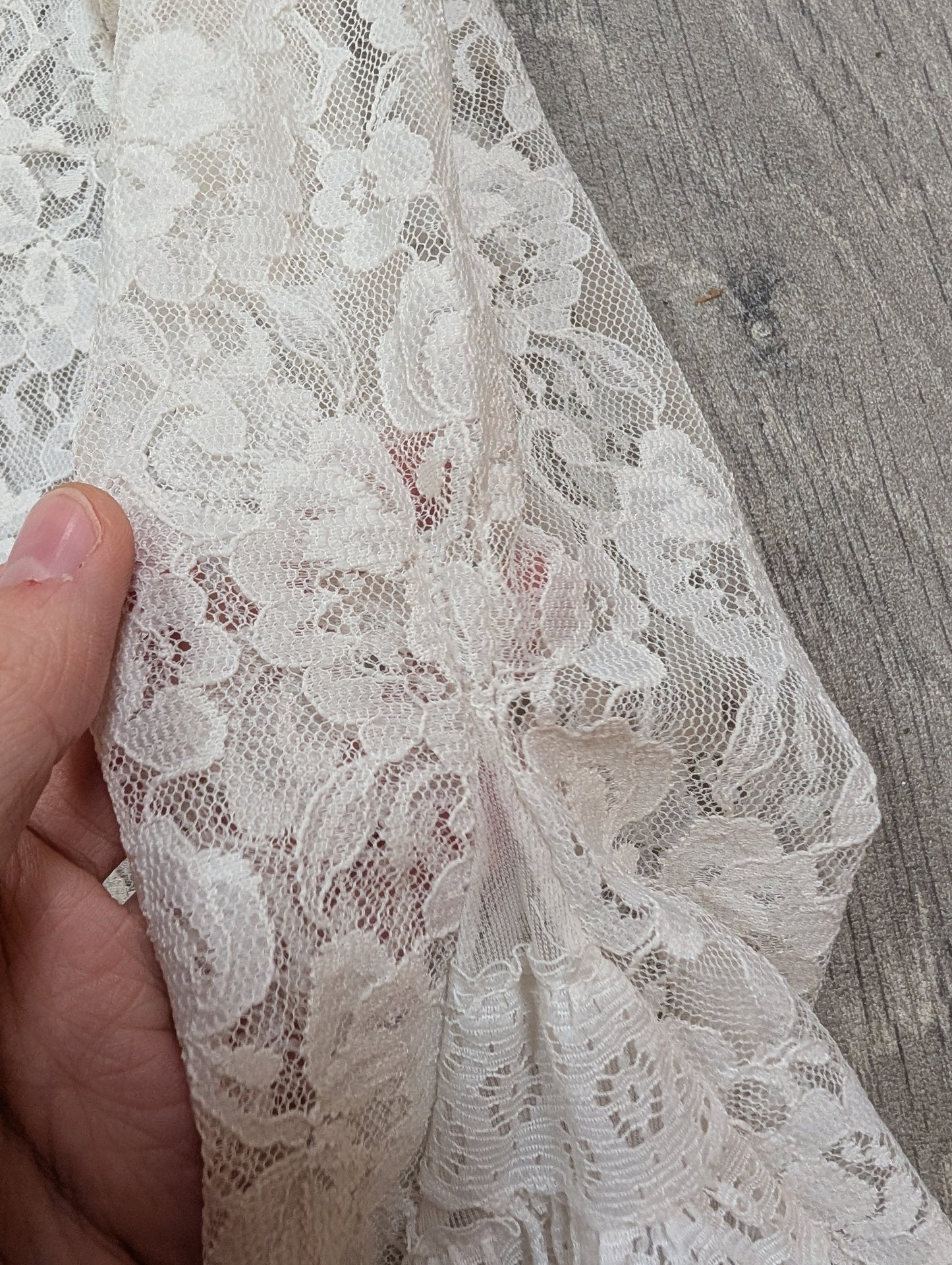 60s/70s Dorothy Perkins white nylon lace tunic - XS/S