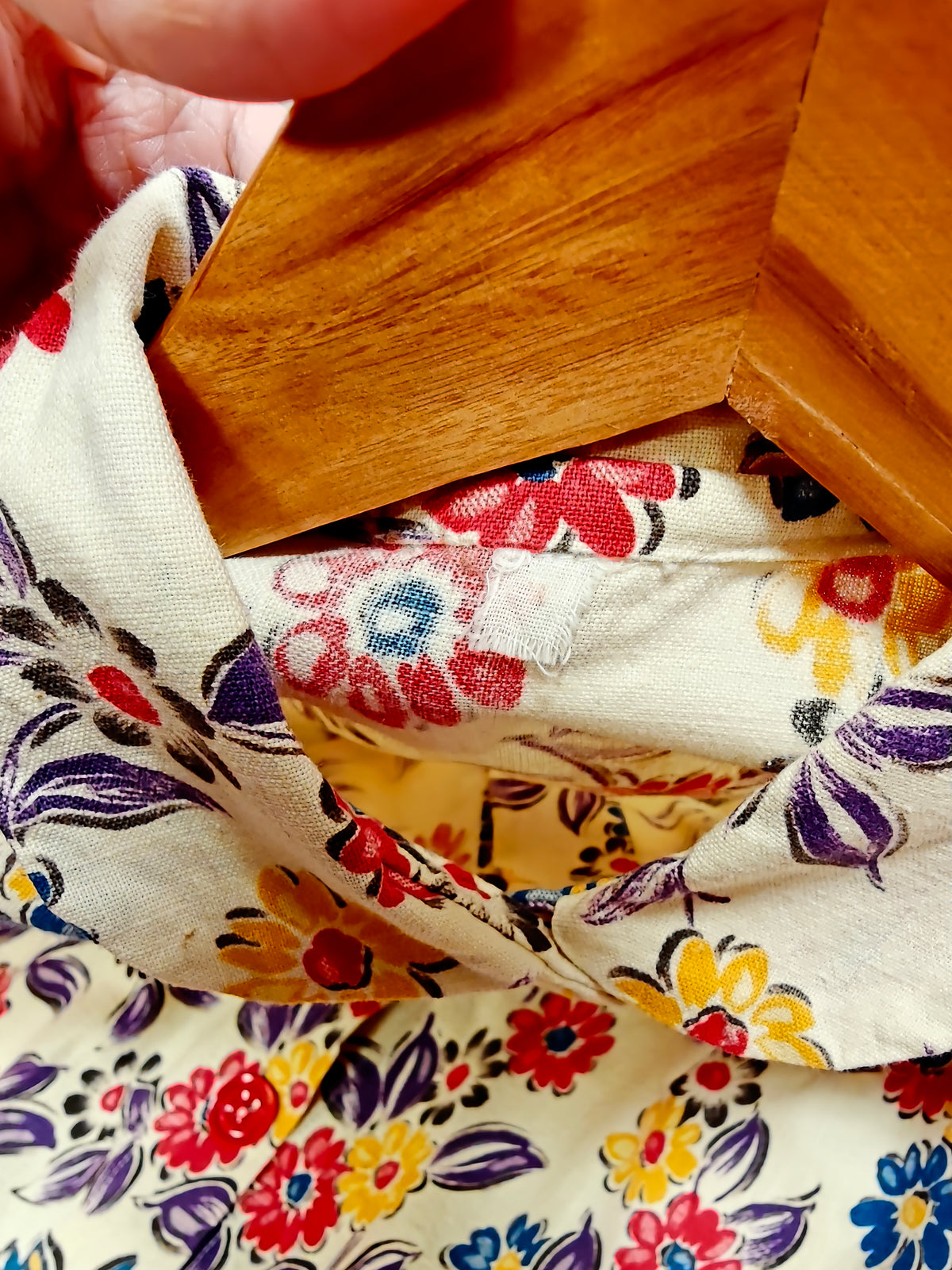 1940s floral cotton chore smock/housecoat
