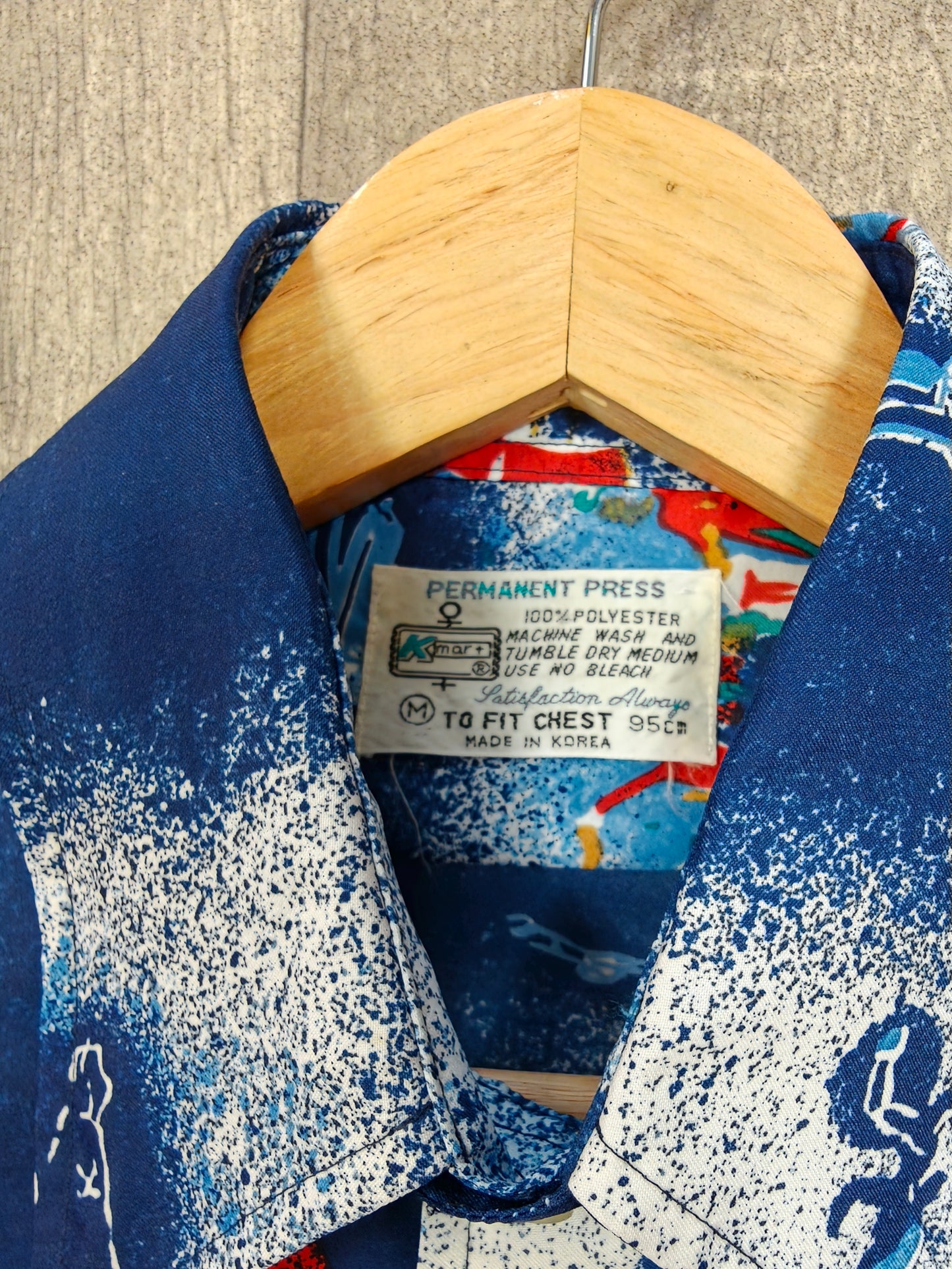 1970s Kmart novelty print dagger collar shirt