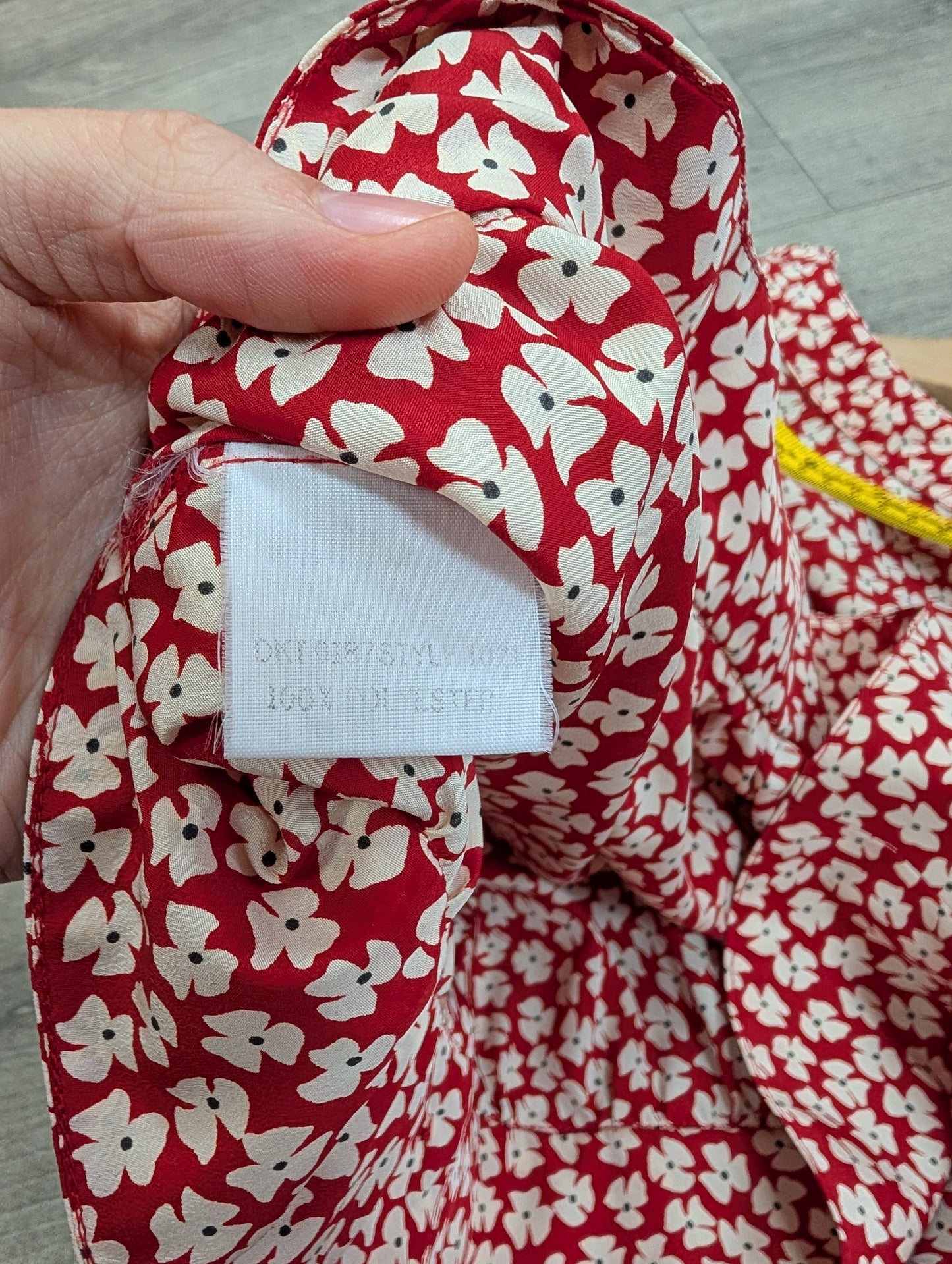 1980s Windsmoor red floral blouse with scarf - S/M
