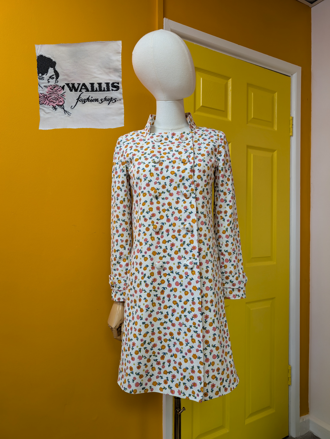 1960s Wallis floral cotton coat - XS