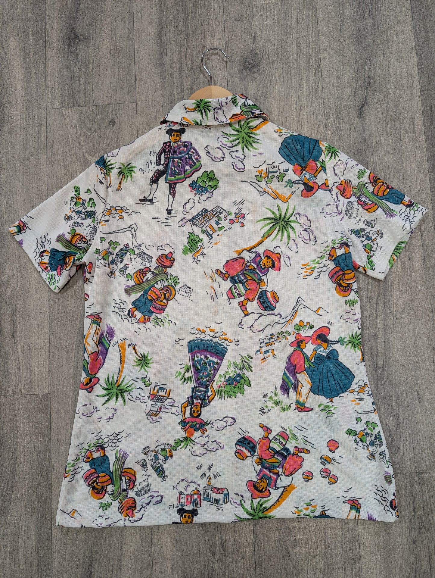 1970s novelty Mexican print shirt - M