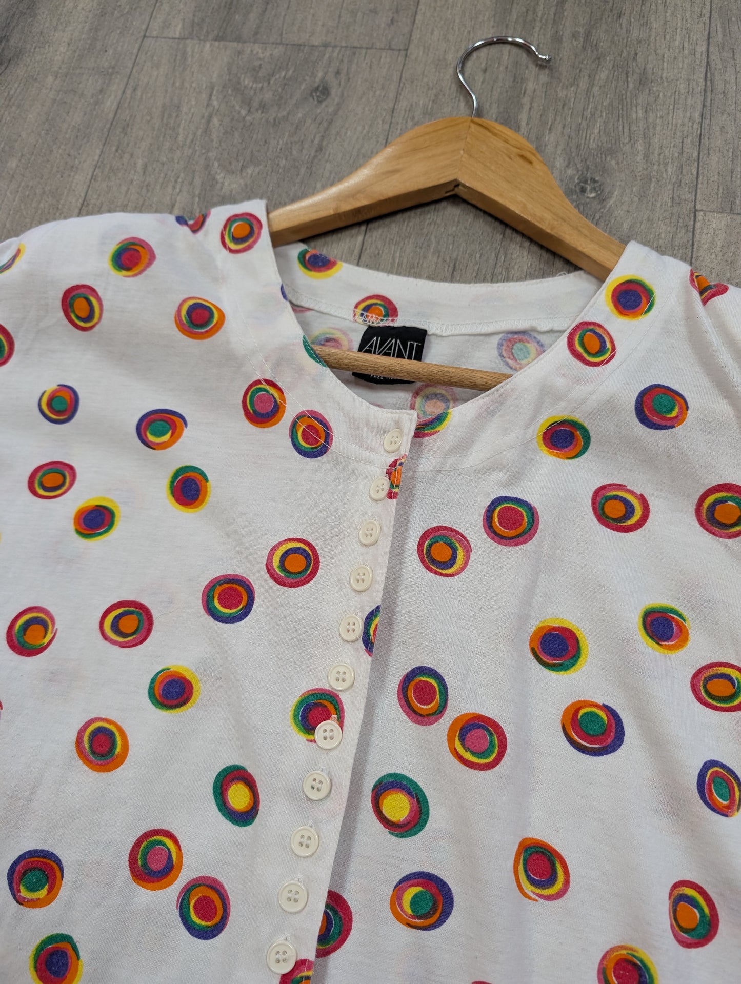 80s/90s Avant Garde rainbow print top