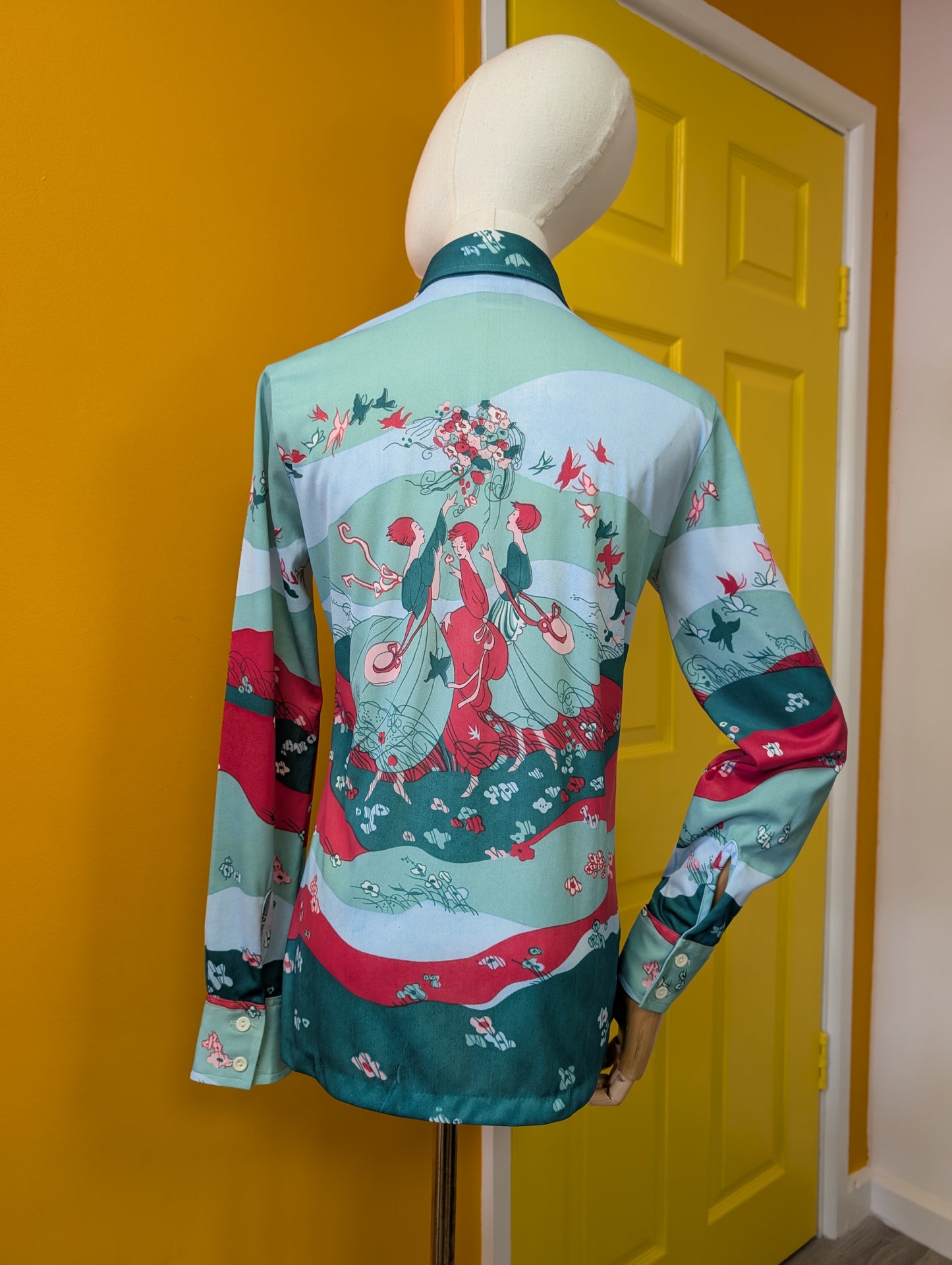 1970s Debenhams novelty print shirt - S