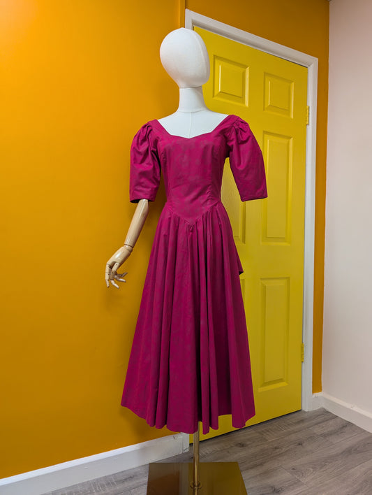 1980s Laura Ashley pink dress - S/8